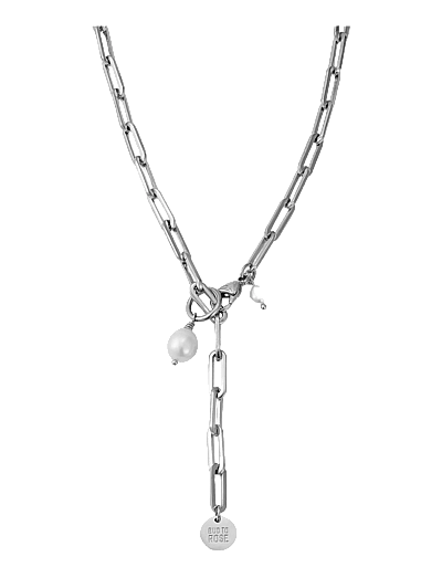 Bud To Rose Carrie Pearl 60 Necklace Silver - Pärlhalsband - SILVER / silver