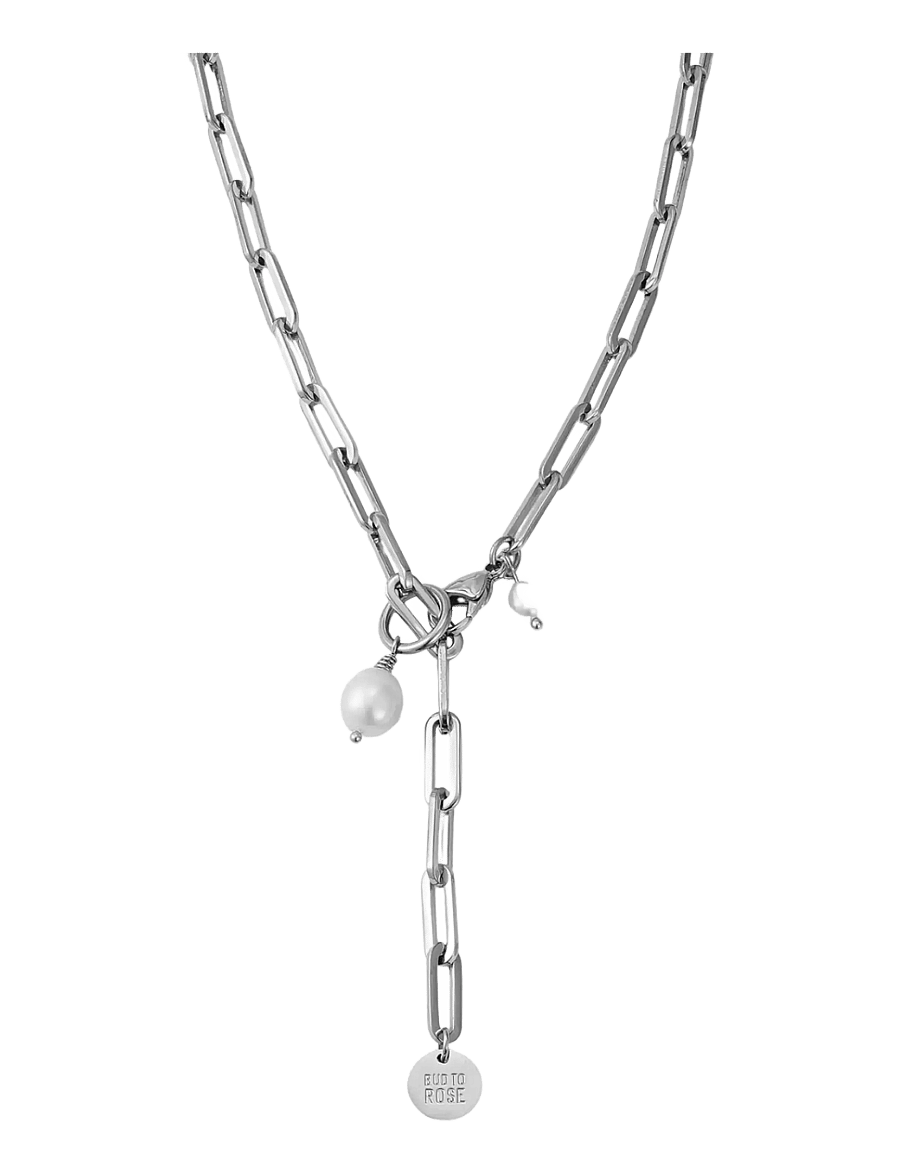 Bud To Rose - Carrie Pearl 60 Necklace Silver - grandinėlės ant kaklo - silver - 0