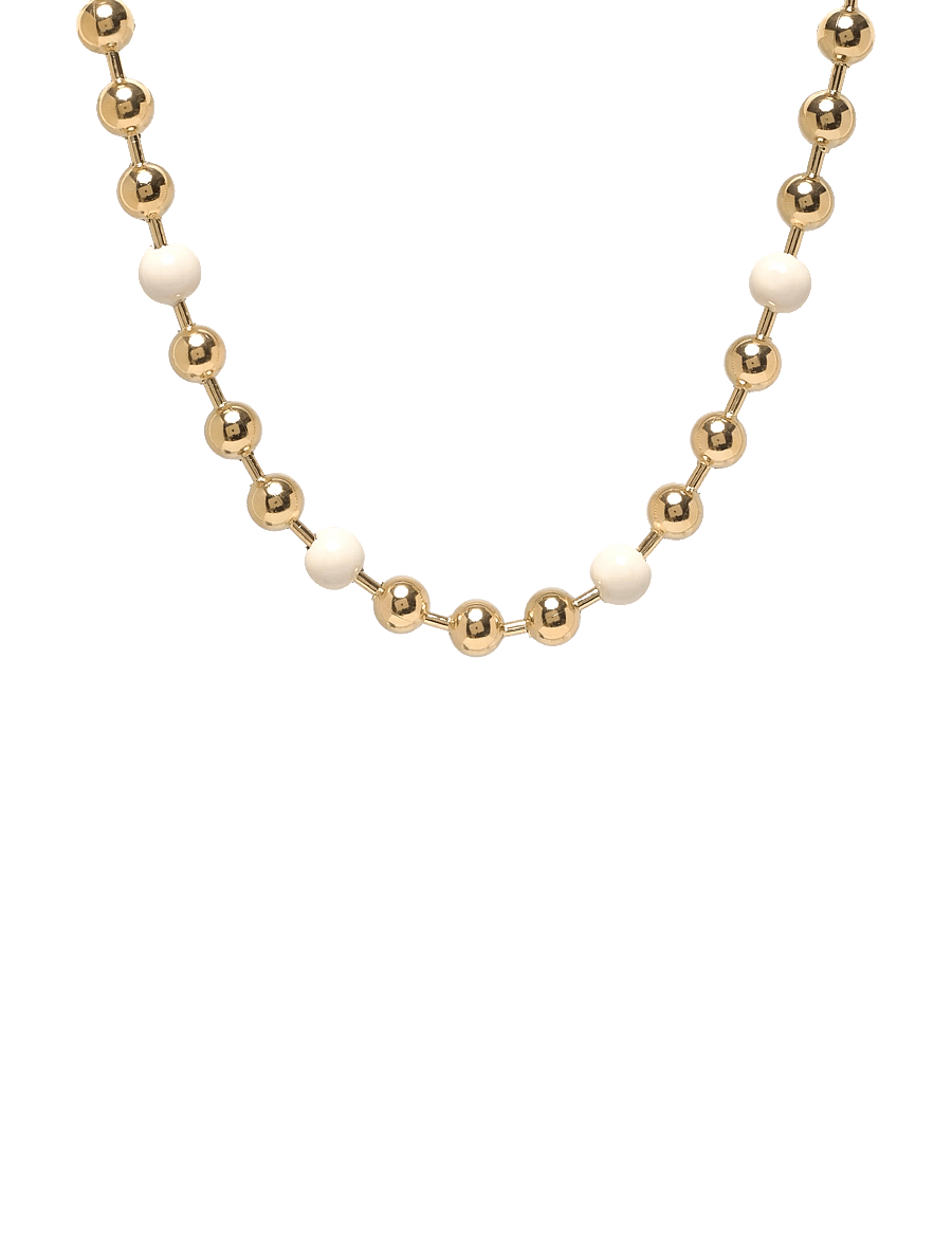 Bud To Rose - Eclipse Short Necklace Black/Gold - statement necklaces - ivory/gold - 1
