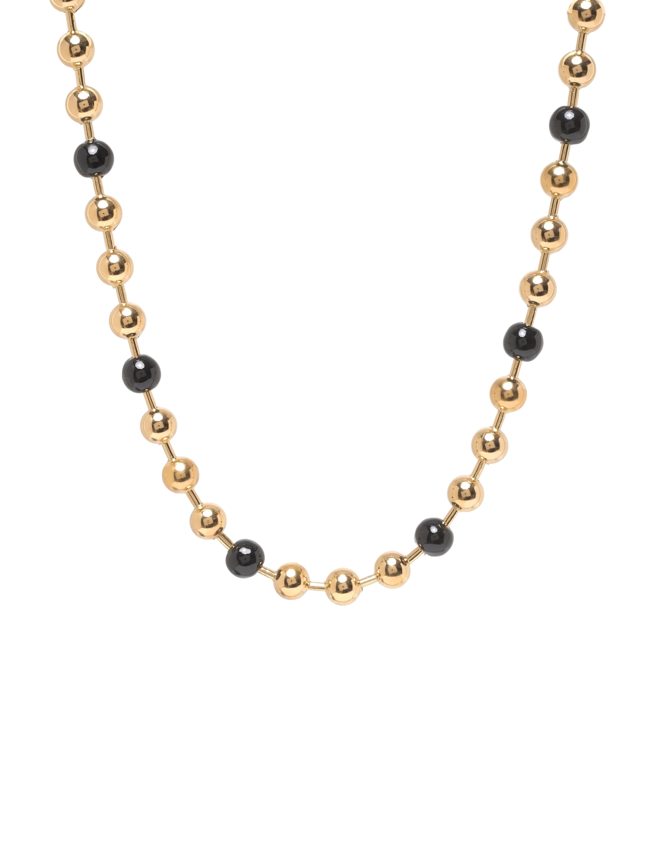 Bud to rose Eclipse Long Necklace Ivory/Gold - Perlekæder - BLACK/GOLD / gold