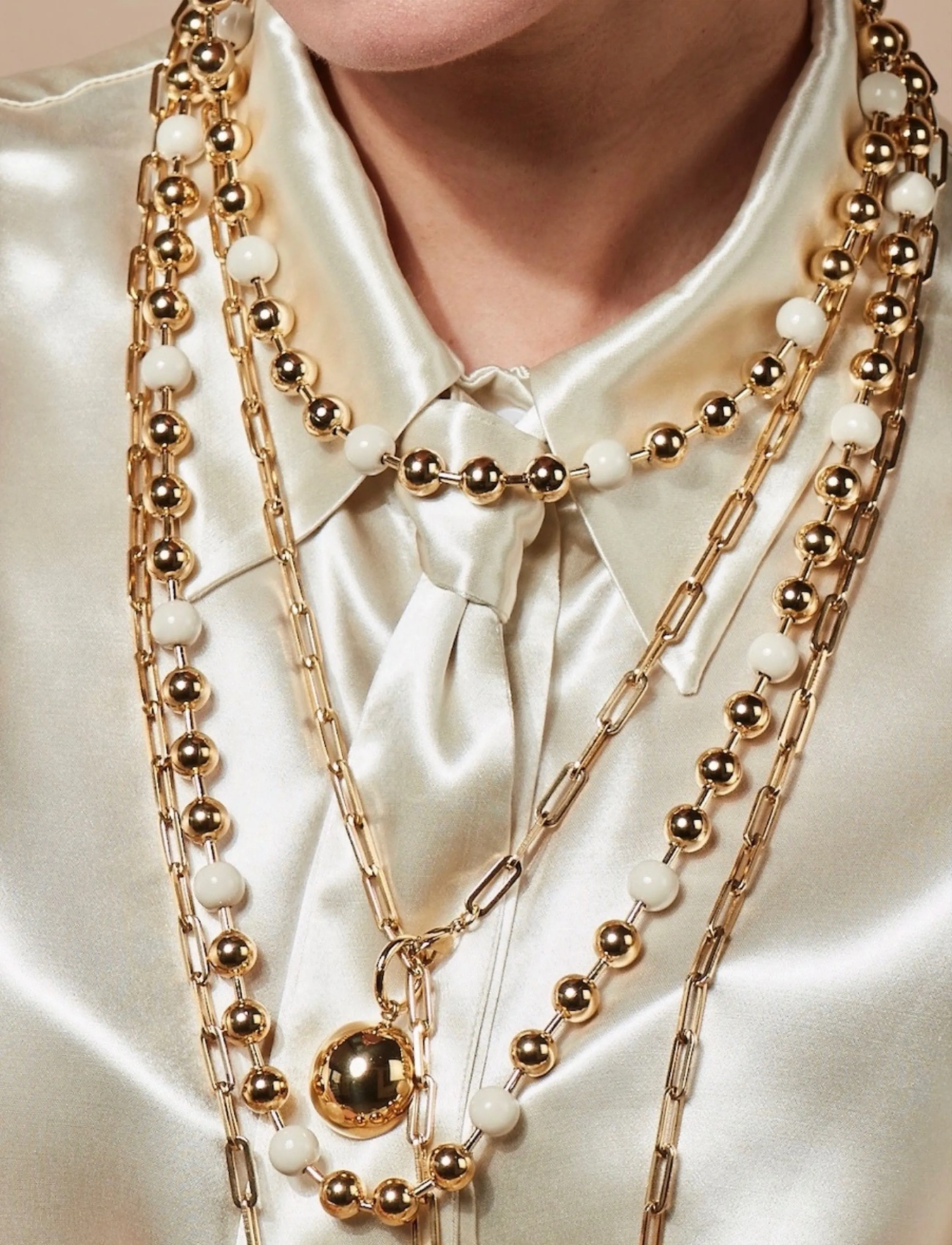 Bud To Rose Eclipse Long Necklace Black/Gold, One Size, Necklaces, Gold - Statement Frauen