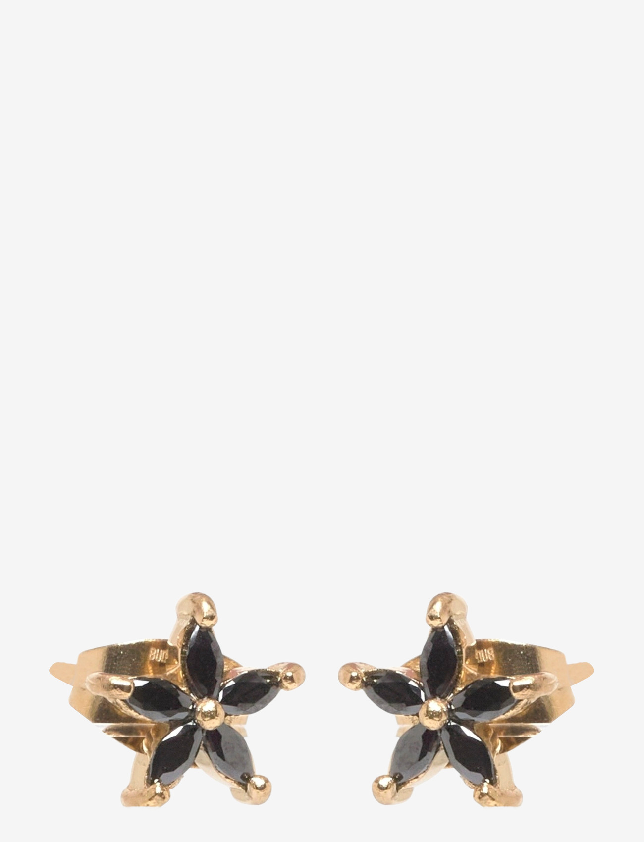 Bud to rose - Ivy Crystal Earring Black/Gold - naastkõrvarõngad - black/gold - 0