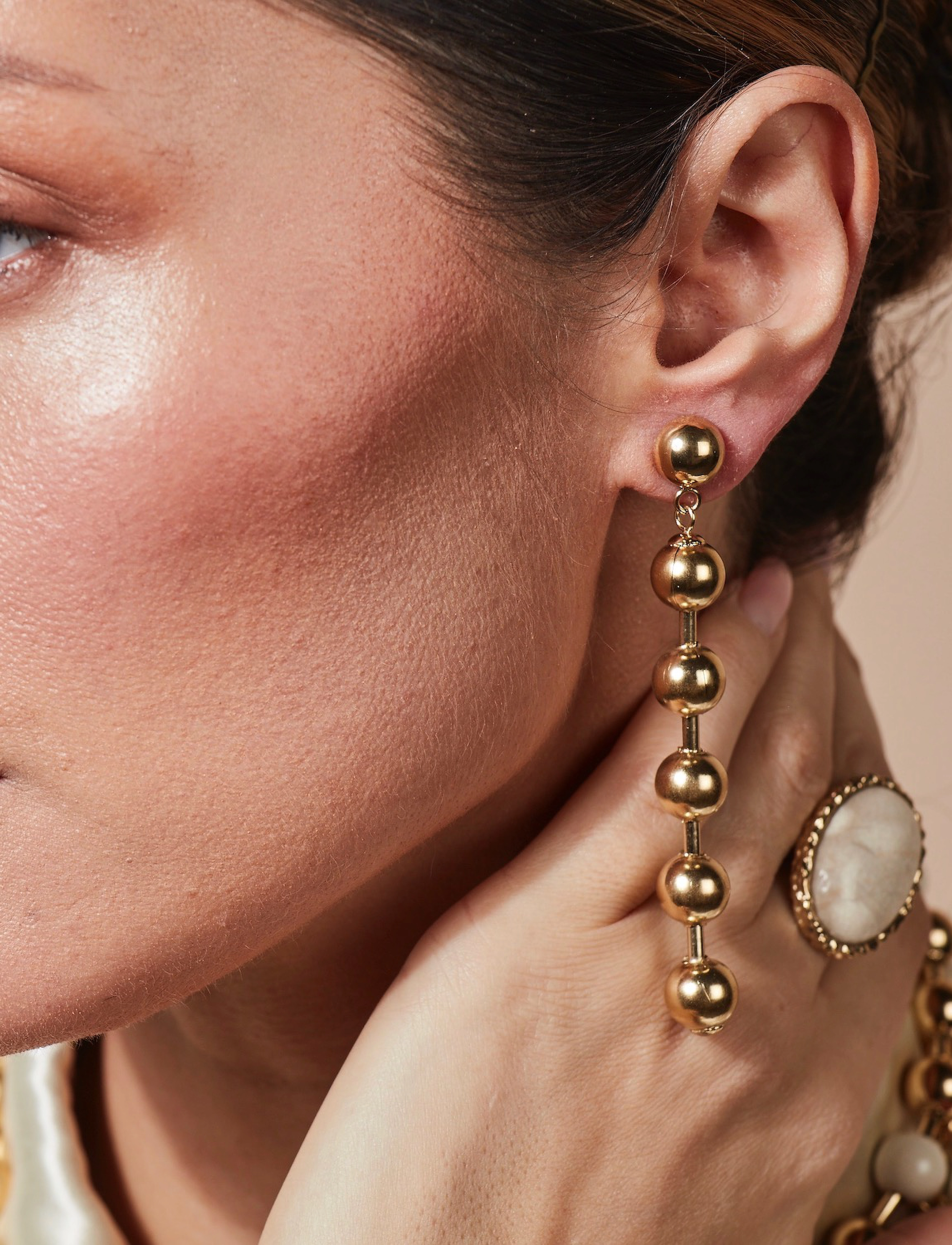 Bud to rose - Eclipse Earring Silver - rippuvad kõrvarõngad - gold - 3
