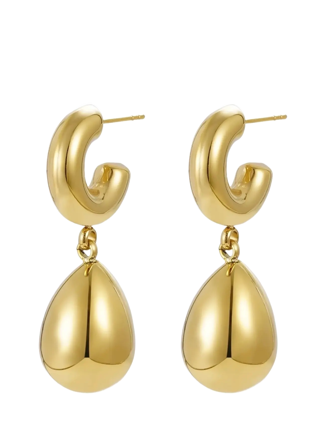 BUD TO ROSE Chunky Hoop Drop Ohrring Silber Gold - One Size - Damen