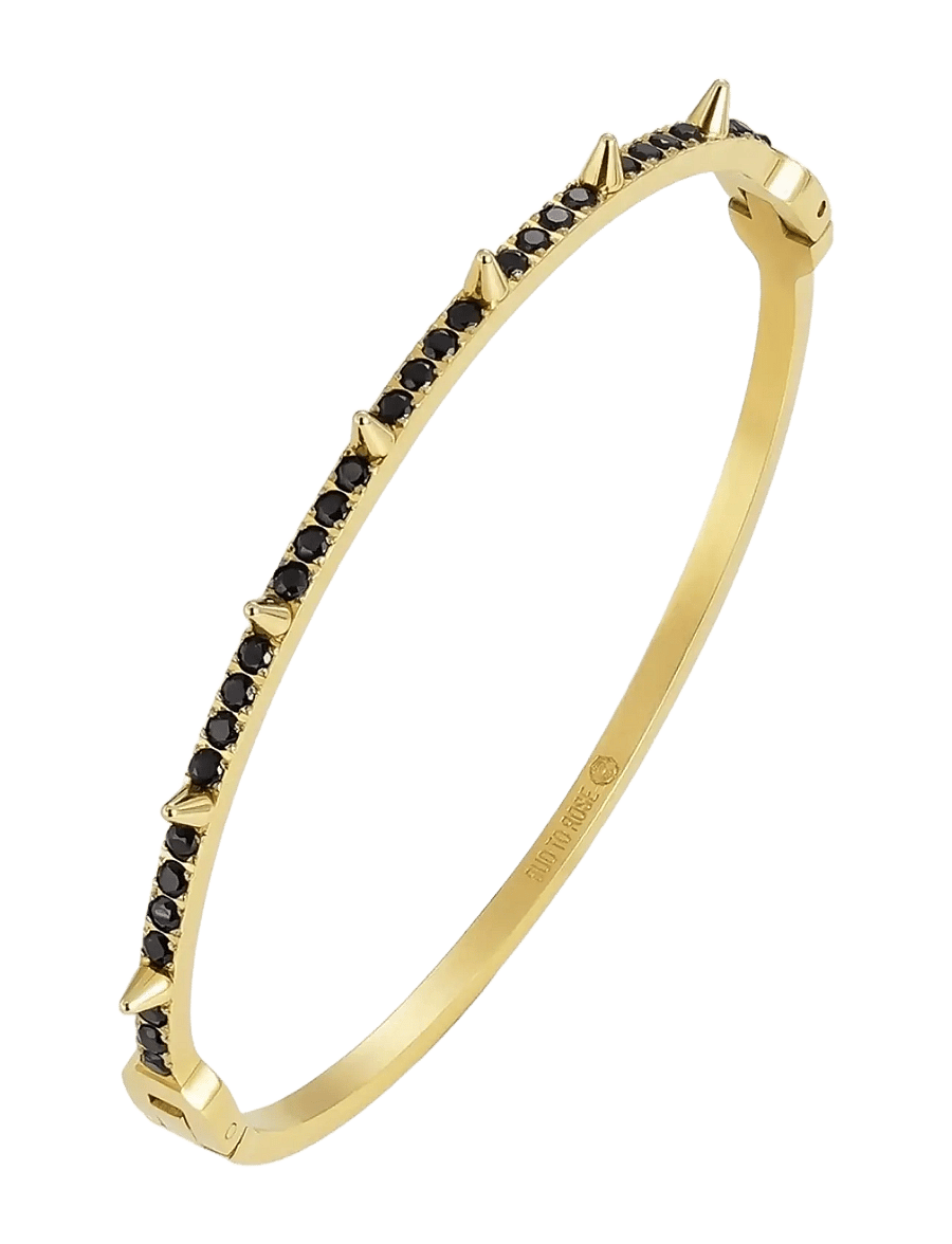 Bud To Rose - Crown Spike Bracelet Black/Silver - armringe - black/gold - 1