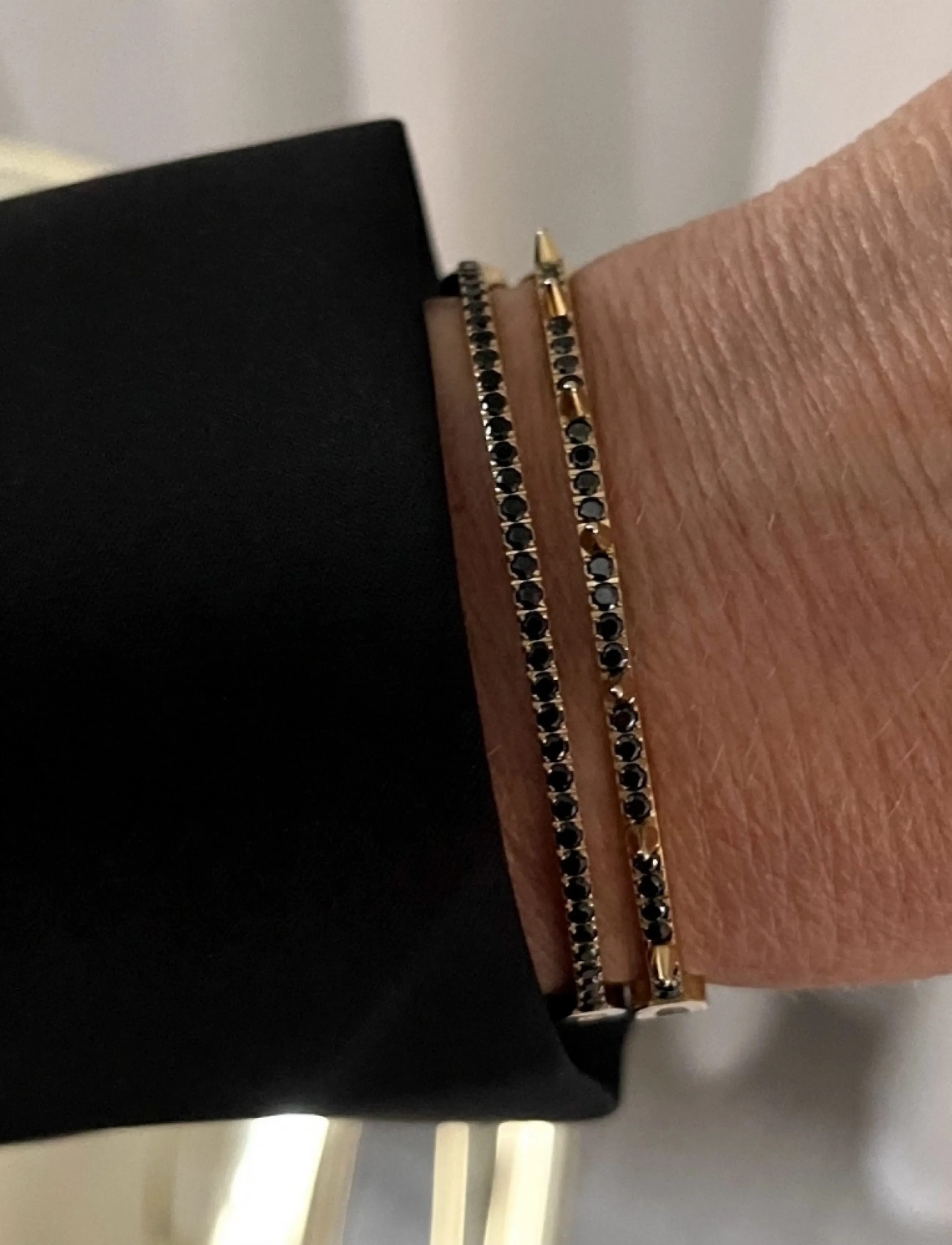 Bud To Rose Crown Spike Bracelet Black/Silver, One Size, Bracelets, Schwarz - Bangles, Frauen