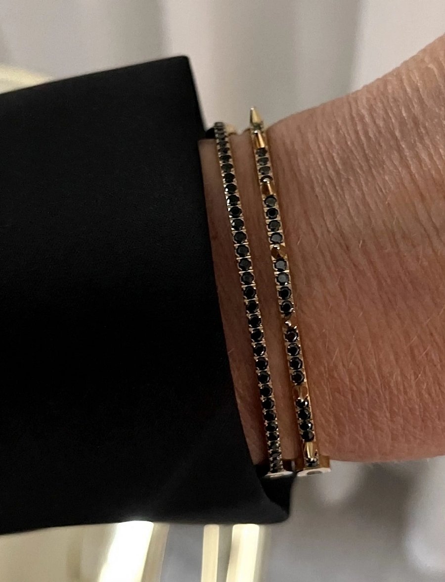 Bud To Rose - Crown Spike Bracelet Black/Silver - armringe - black/gold - 0