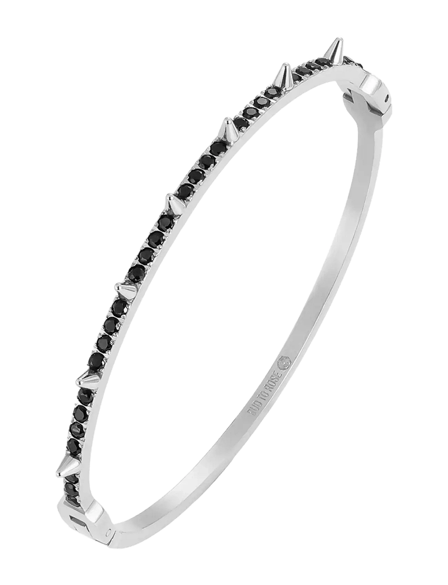 Bud To Rose - Crown Spike Bracelet Black/Silver - armreifen - black/silver - 1