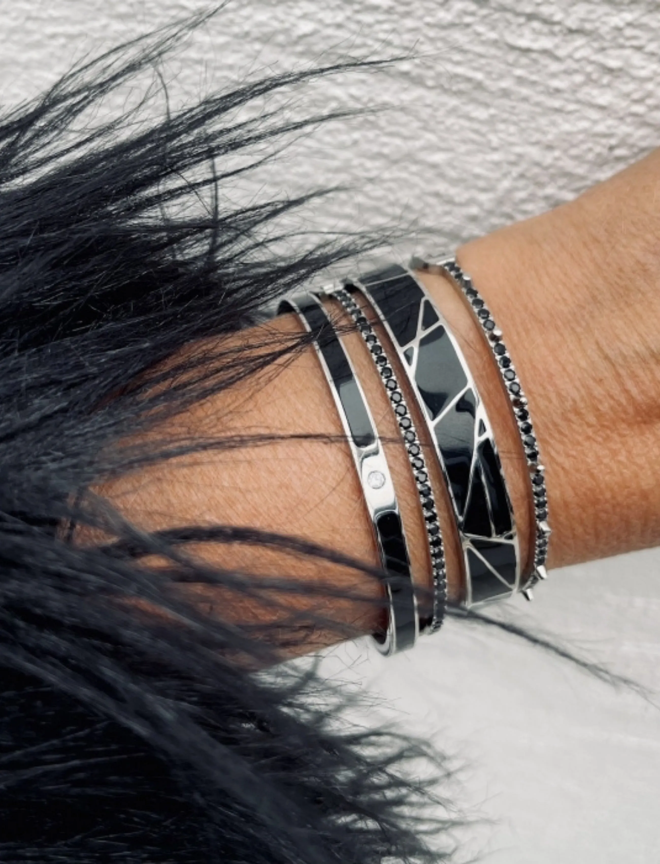 Bud To Rose Crown Spike Bracelet Black/Silver, One Size, Bracelets, Schwarz - Bangles, Frauen