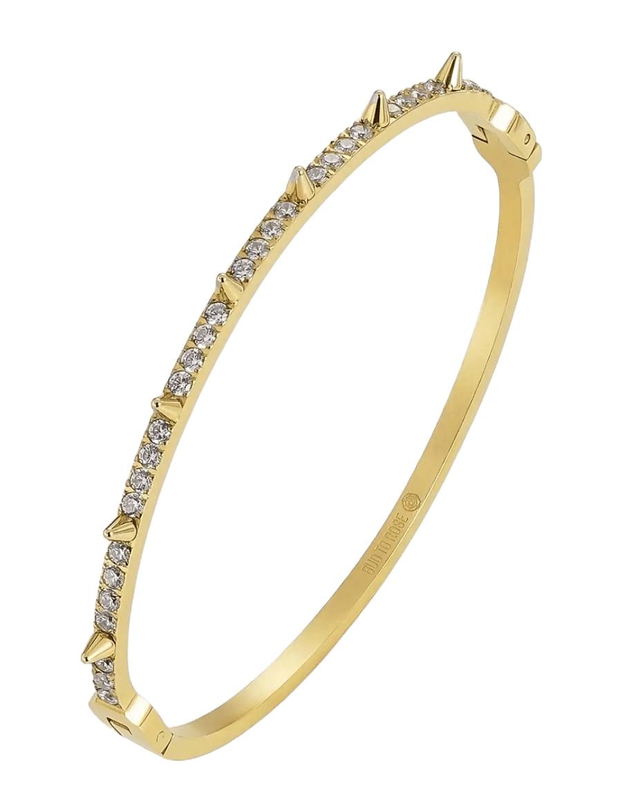 Bud To Rose - Crown Spike Bracelet Black/Silver - armreifen - clear/gold - 1