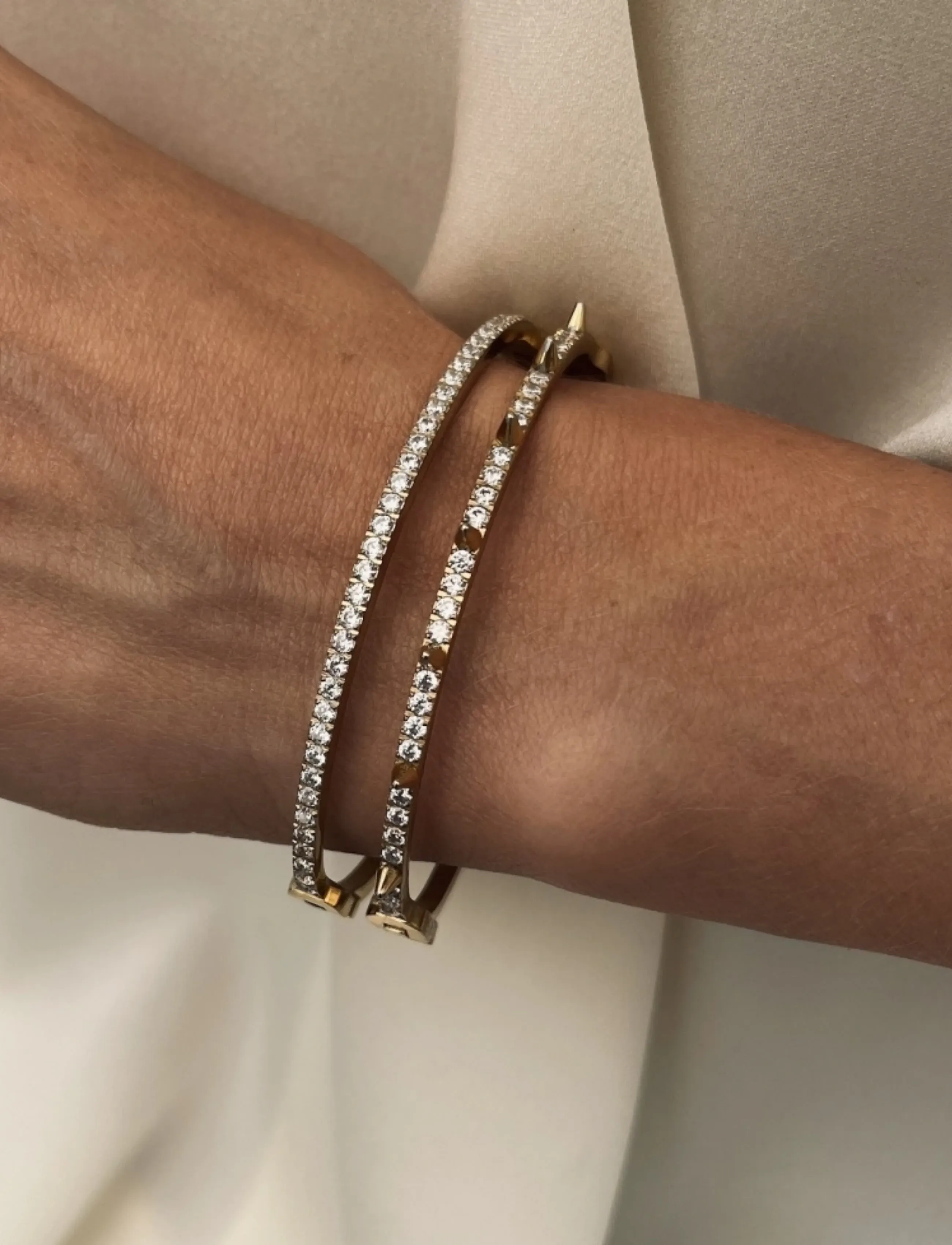Bud To Rose Crown Spike Bracelet Black/Silver, One Size, Gold, Armbånd > Armringe, Dame
