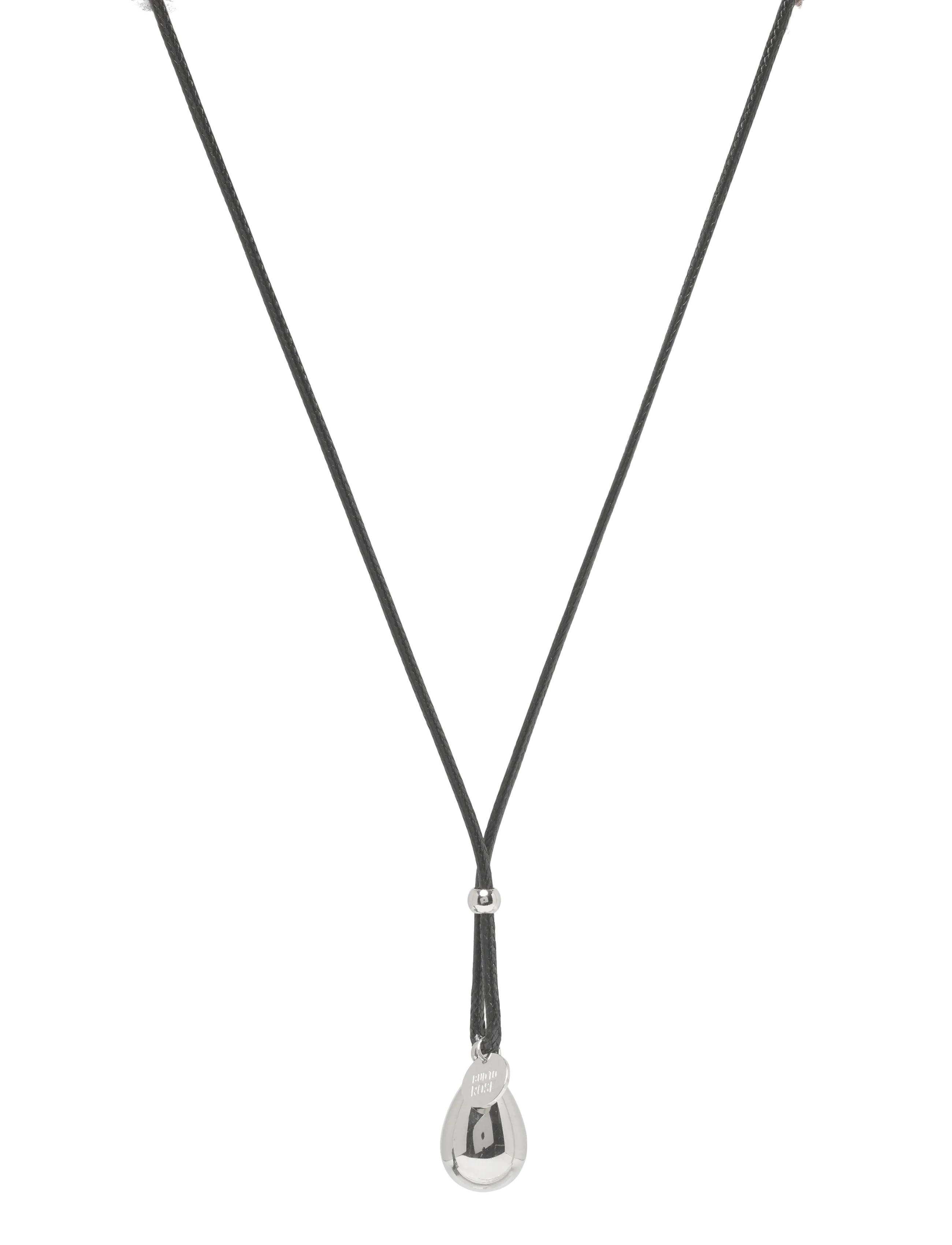 Bud to rose Drop Cord Long Necklace Silver - Mode trends - SILVER / silver