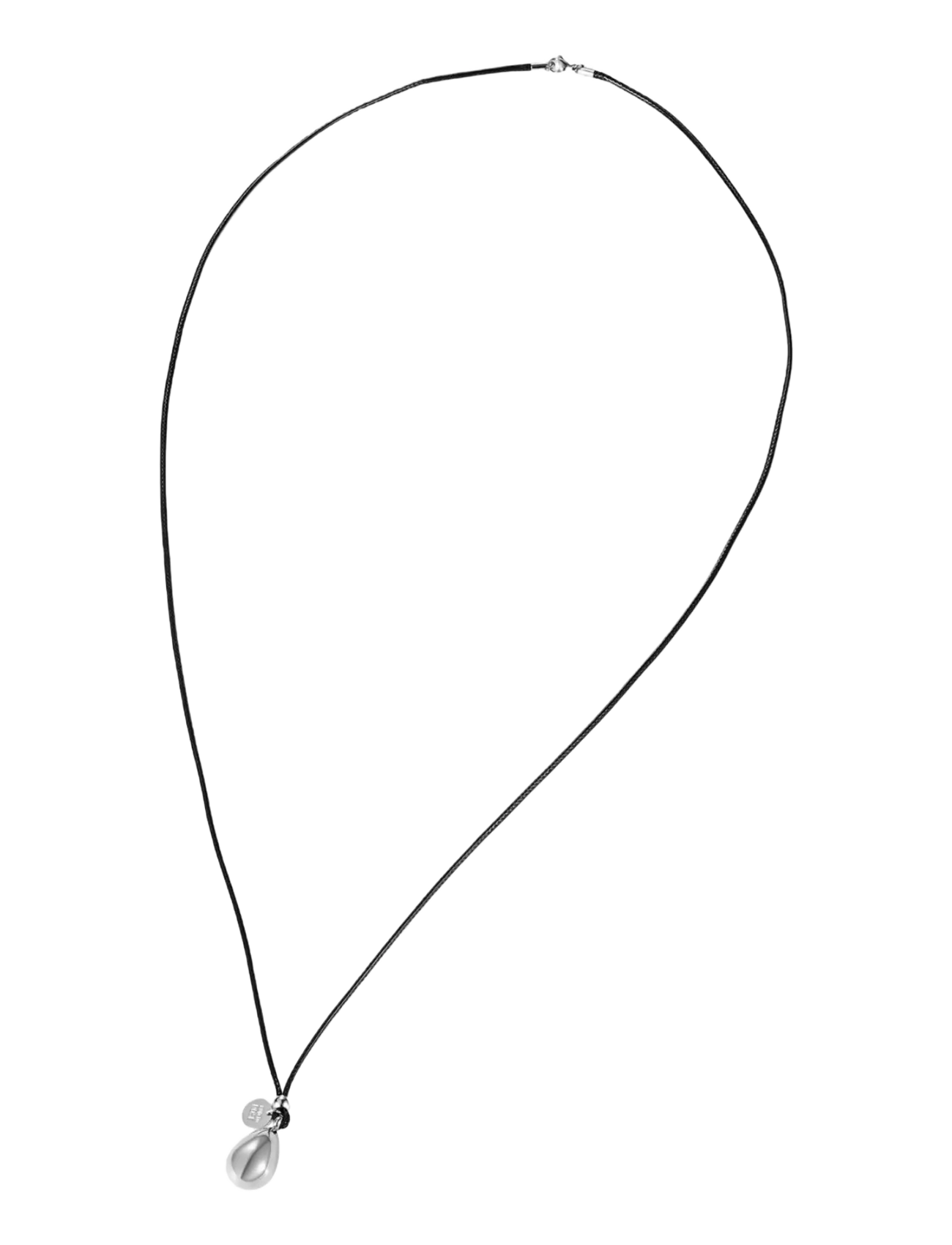 Bud to rose - Drop Cord Long Necklace Silver - silver - 1