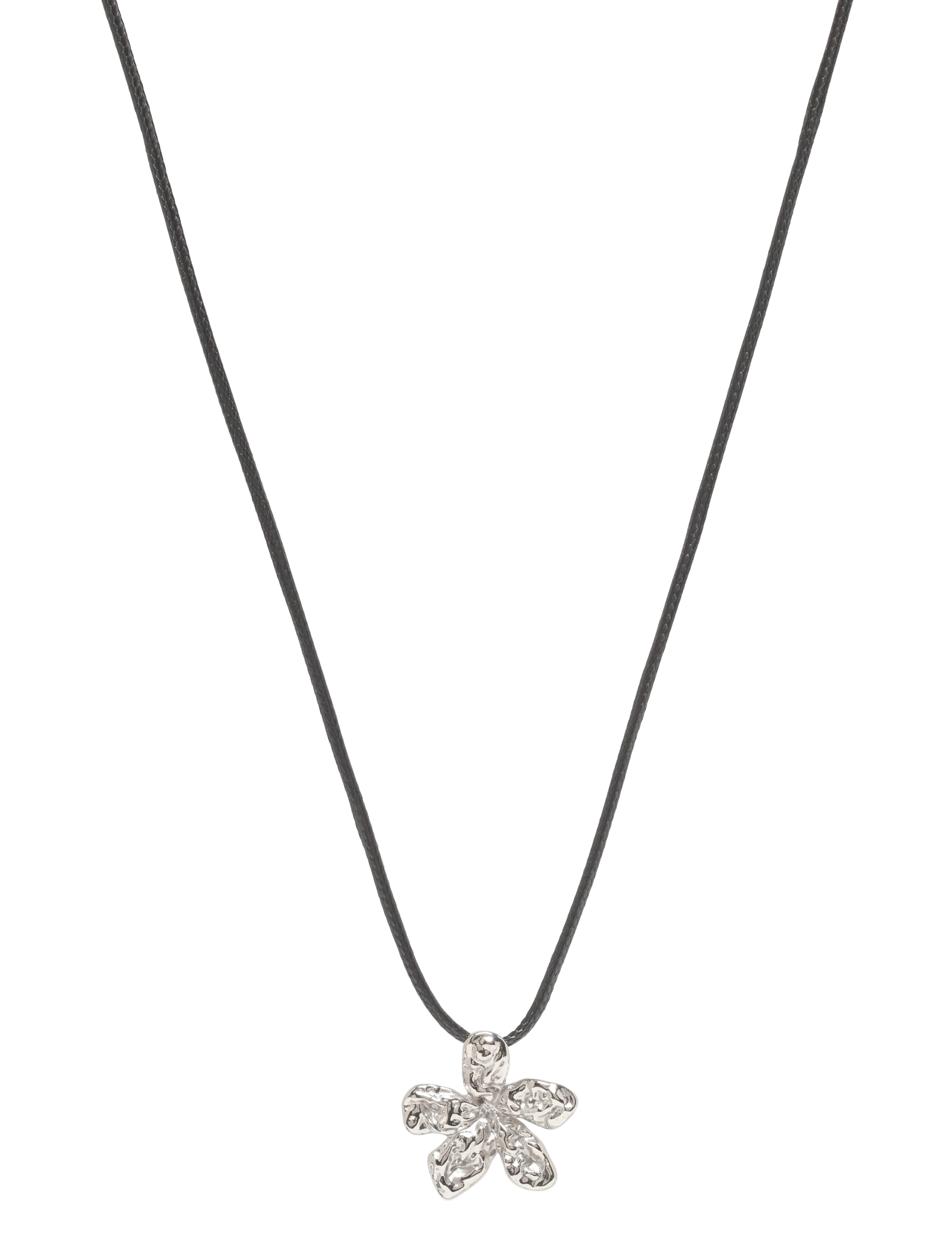 Bud to rose Senna Cord Necklace Silver - Statement-Ketten - SILVER / silver