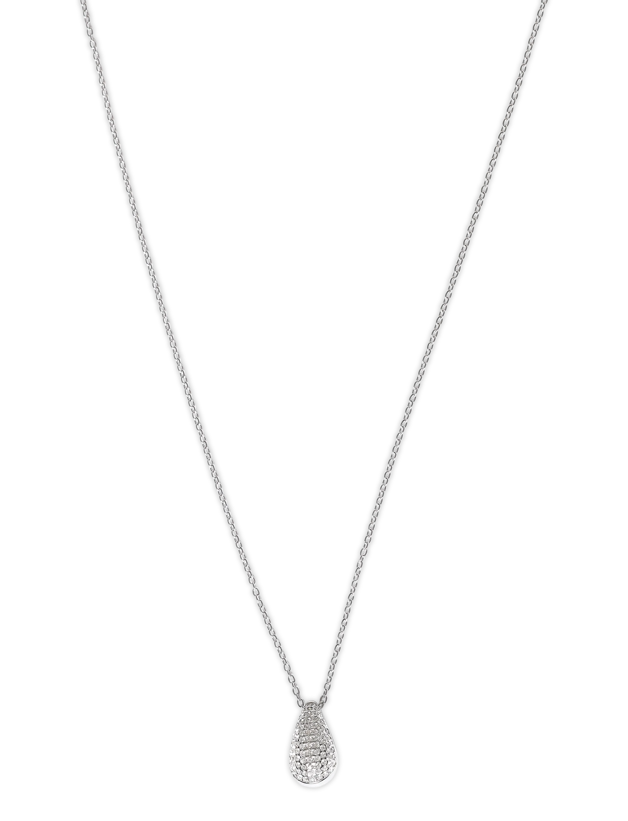 Bud To Rose Drop Crystal Necklace Clear/Silver, One Size, Necklaces, Silber - Dainty Frauen