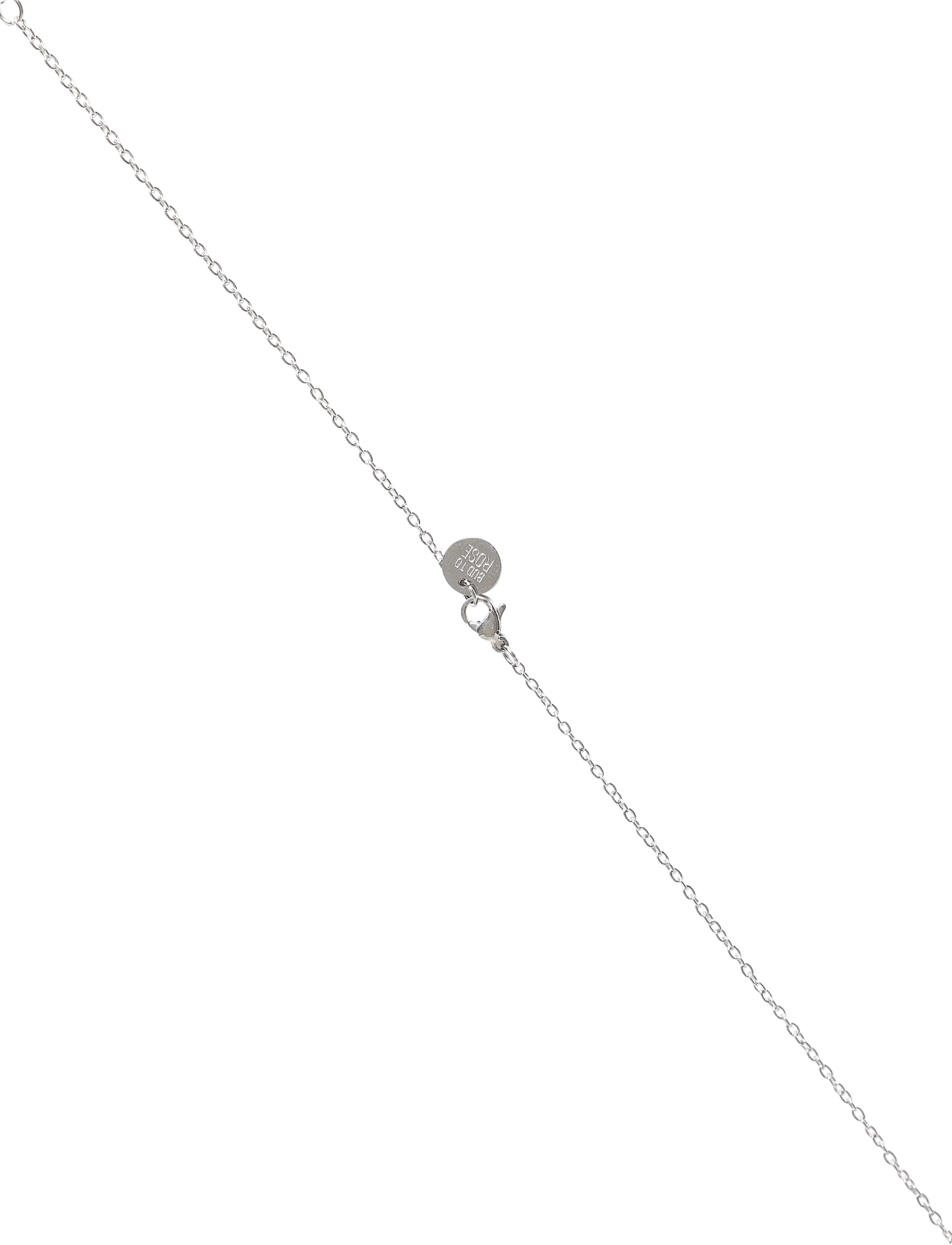 Bud To Rose - Drop Crystal Necklace Clear/Silver - silver - 2