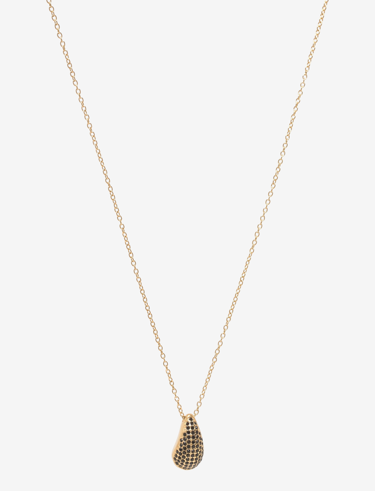 Bud to rose - Drop Crystal Necklace Black/Silver - hangandi hálsmen - black/gold - 1