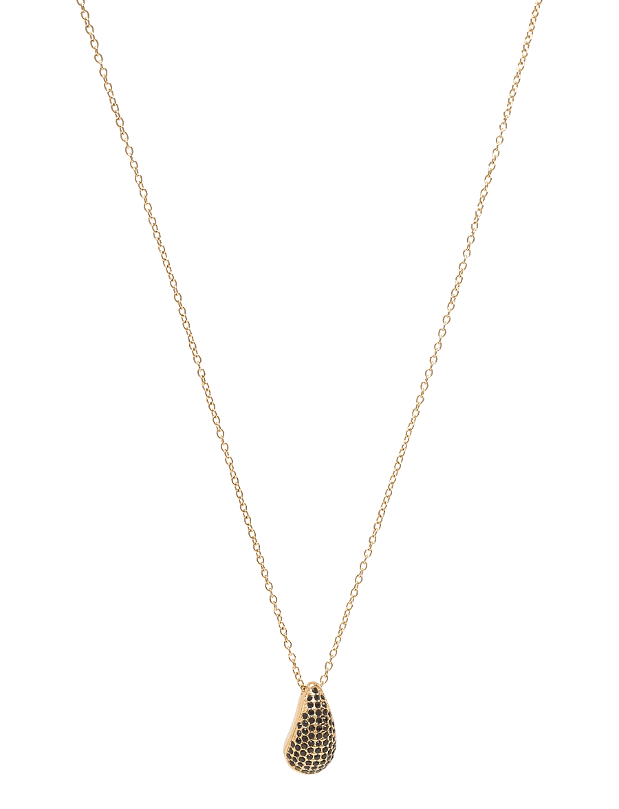 Bud To Rose - Drop Crystal Necklace Black/Silver - ripatsiga kaelakeed - black/gold - 1
