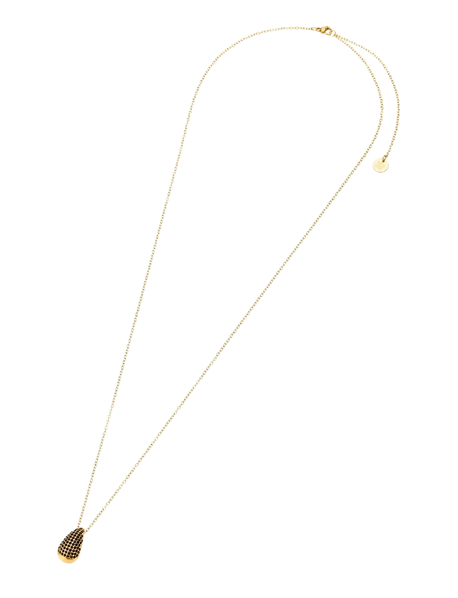 Bud To Rose - Drop Crystal Necklace Black/Silver - ripatsiga kaelakeed - black/gold - 2