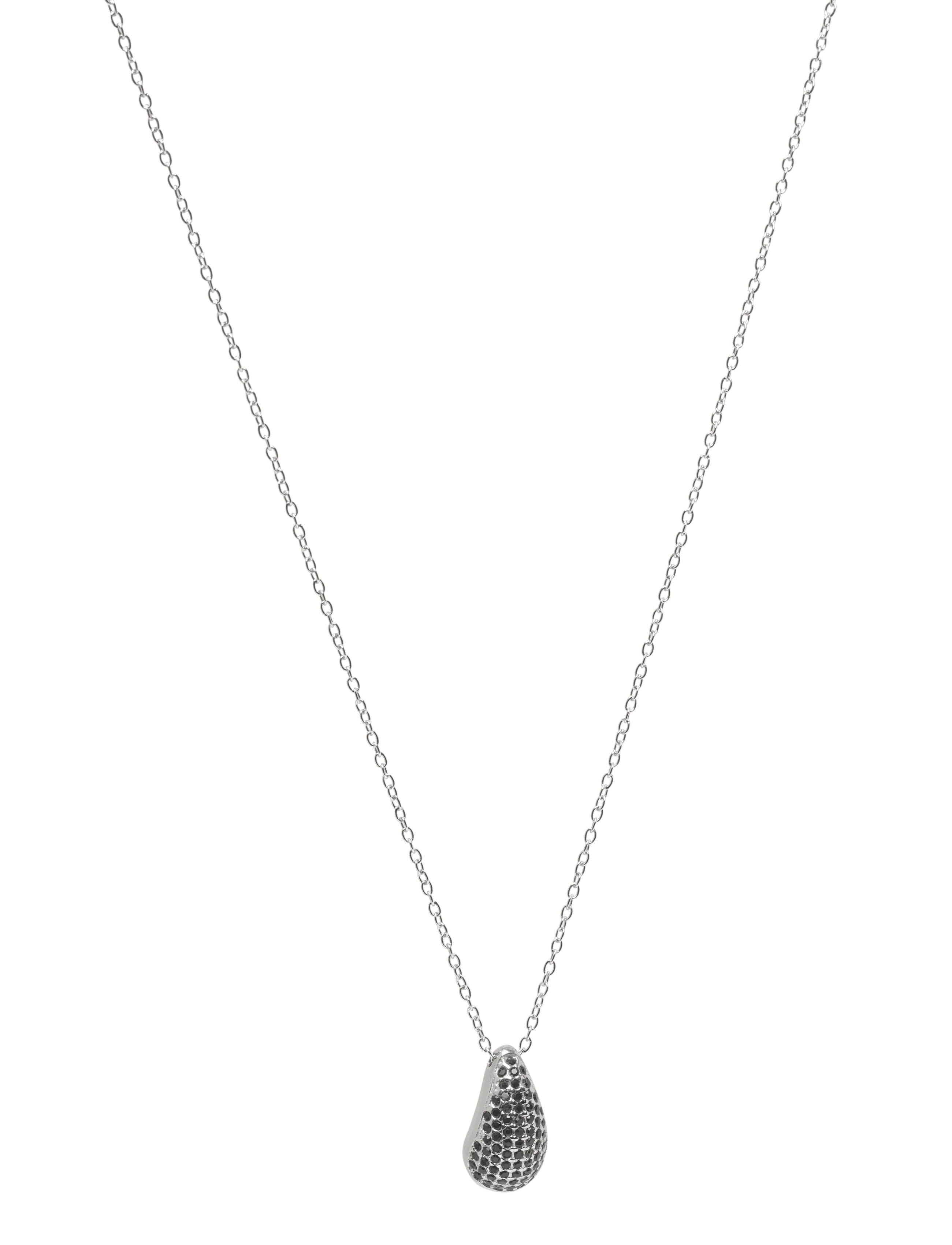 Bud To Rose Drop Crystal Necklace Black/Silver, One Size, Necklaces, Silber - Dainty Frauen