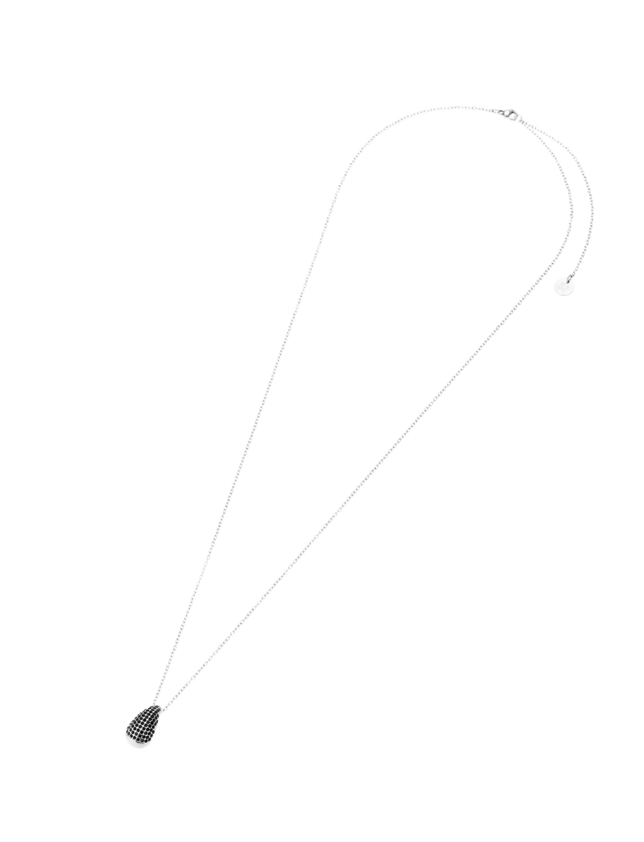 Bud To Rose - Drop Crystal Necklace Black/Silver - halskæder med vedhæng - black/silver - 1