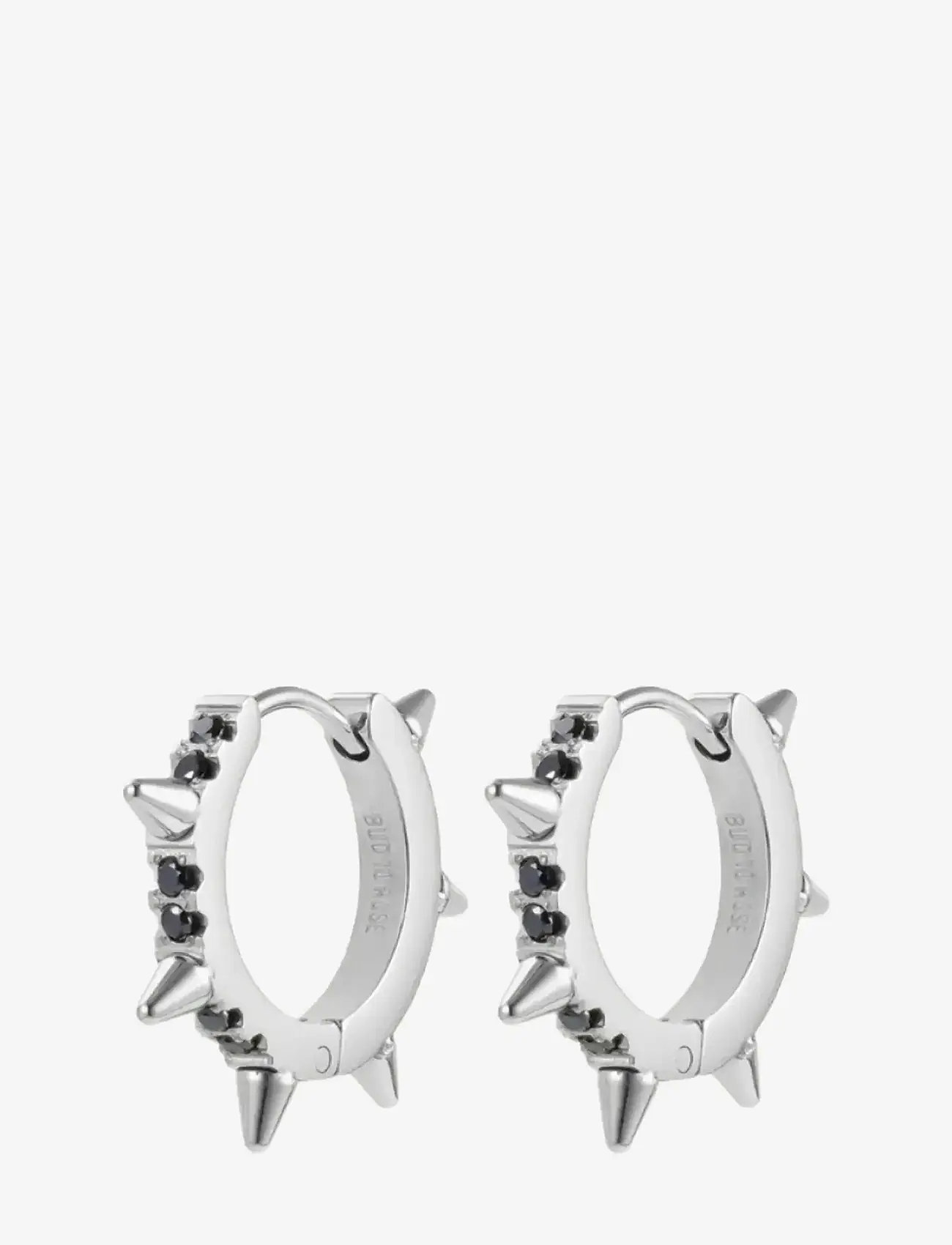 Bud to rose - Crown Spike Earring Black/Silver - kreolen - black/silver - 1