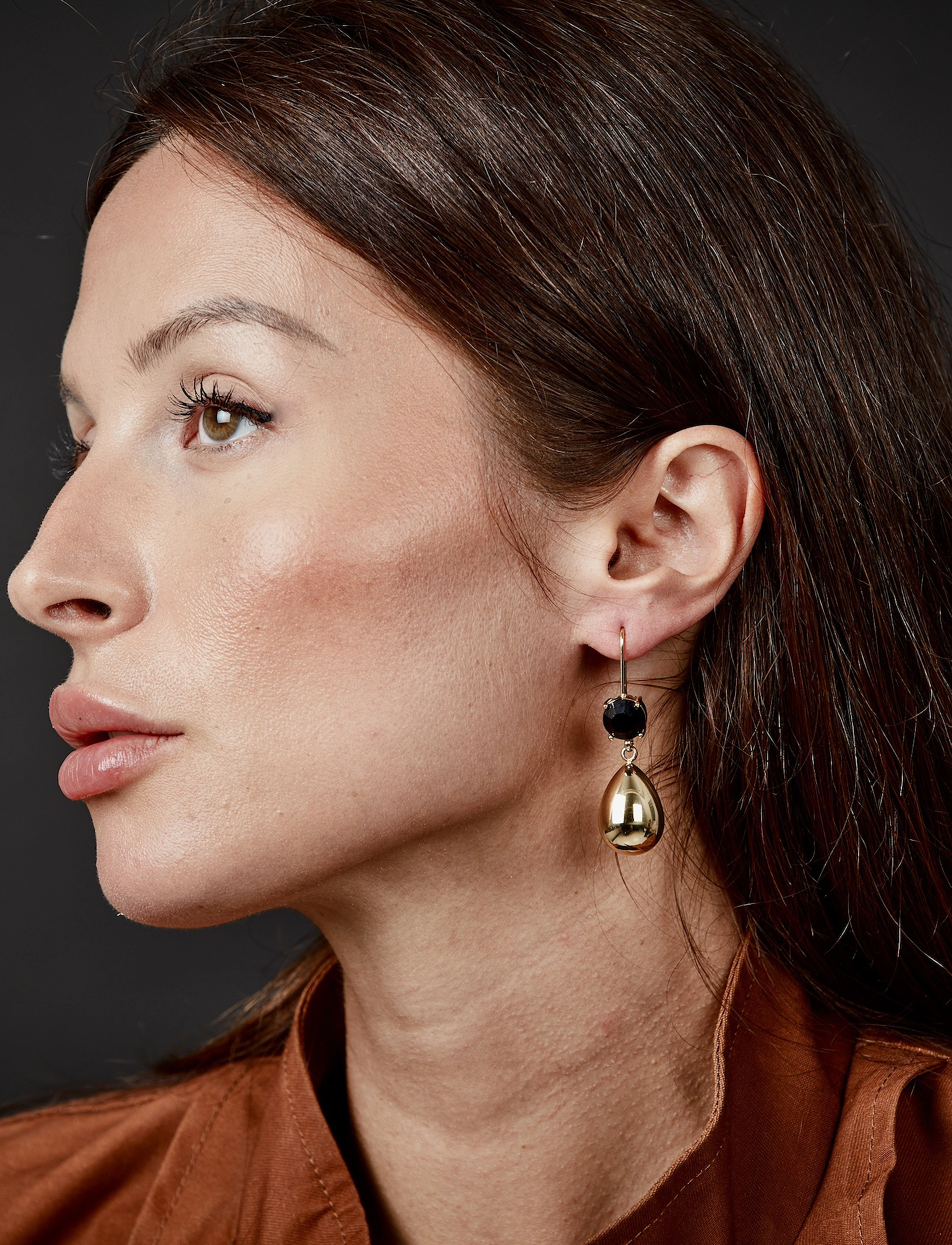 Bud To Rose Drop Crystal Hook Earring, One Size, Earrings, Gold - Pendants Frauen