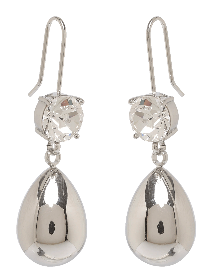 Bud To Rose - Drop Crystal Hook Earring - ohrhänger - clear/silver - 1