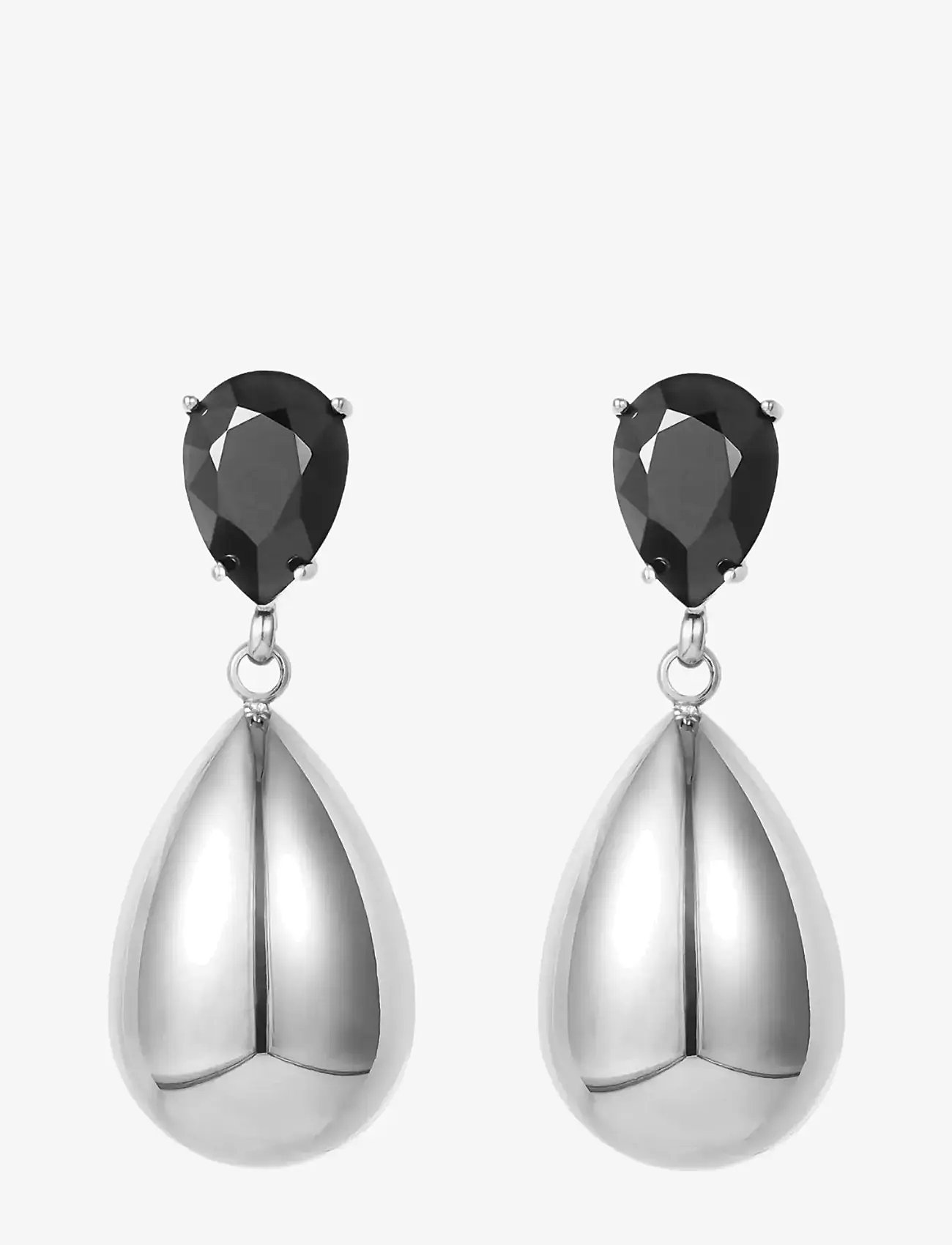 Bud to rose - Destiny Drop Earring Black/Silver - hangandi eyrnalokkar - black/silver - 1