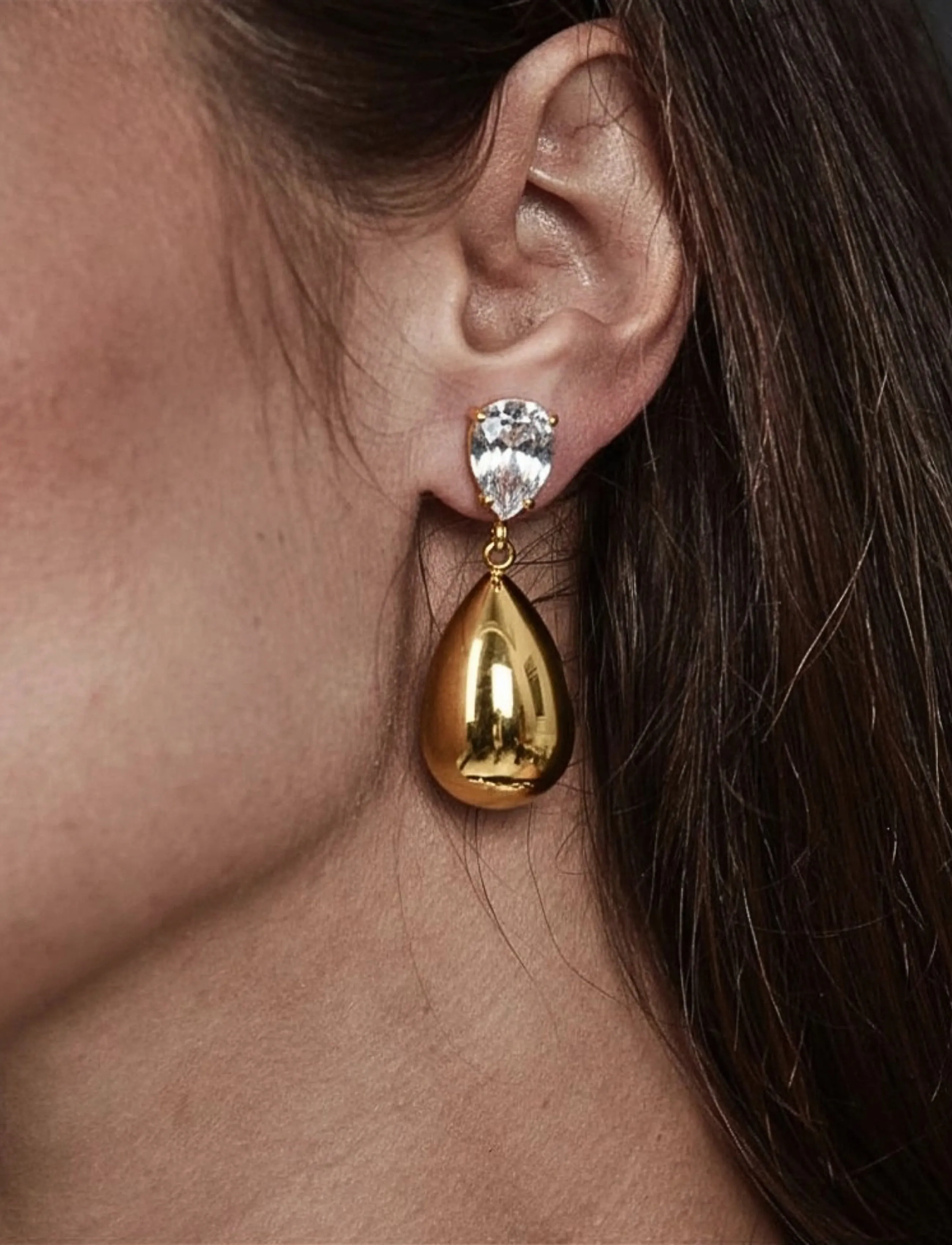 Bud To Rose Destiny Drop Earring Black/Silver, One Size, Earrings, Gold - Statement Frauen
