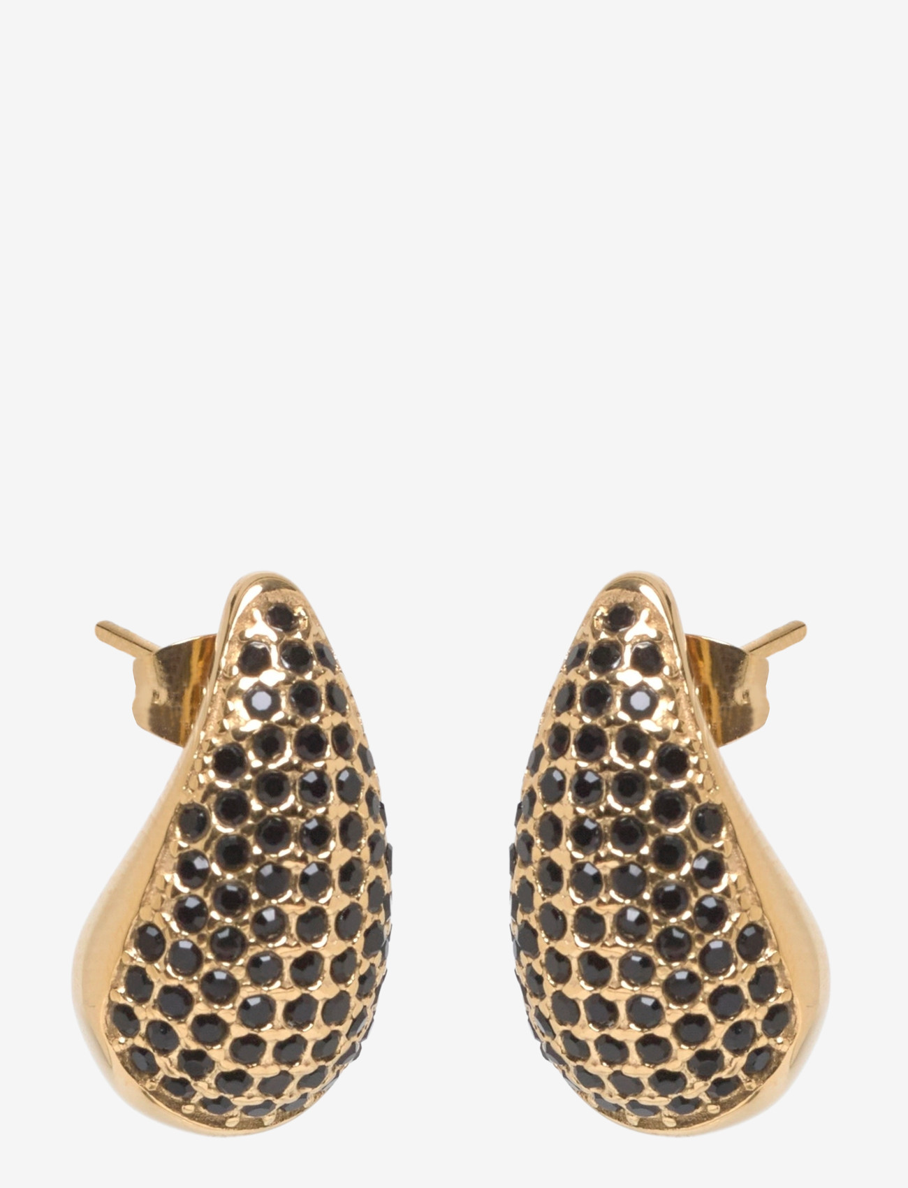 Bud to rose - Drop Crystal Stud Earring Black/Silver - statement-ohrringe - black/gold - 1