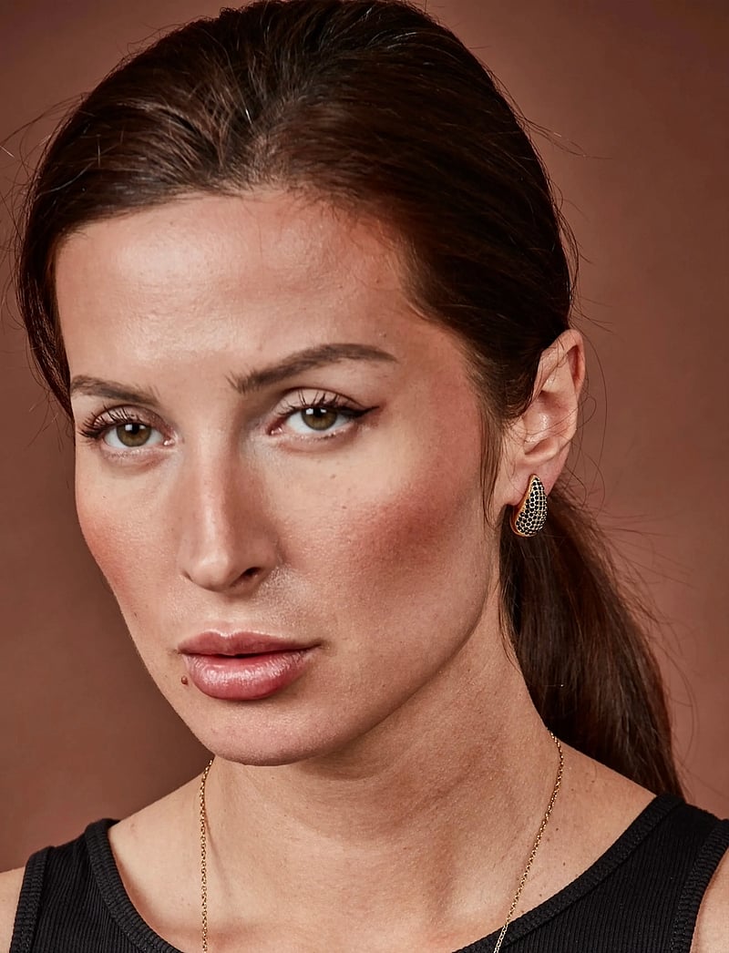 Bud to rose - Drop Crystal Stud Earring Black/Silver - statement-ohrringe - black/gold - 0