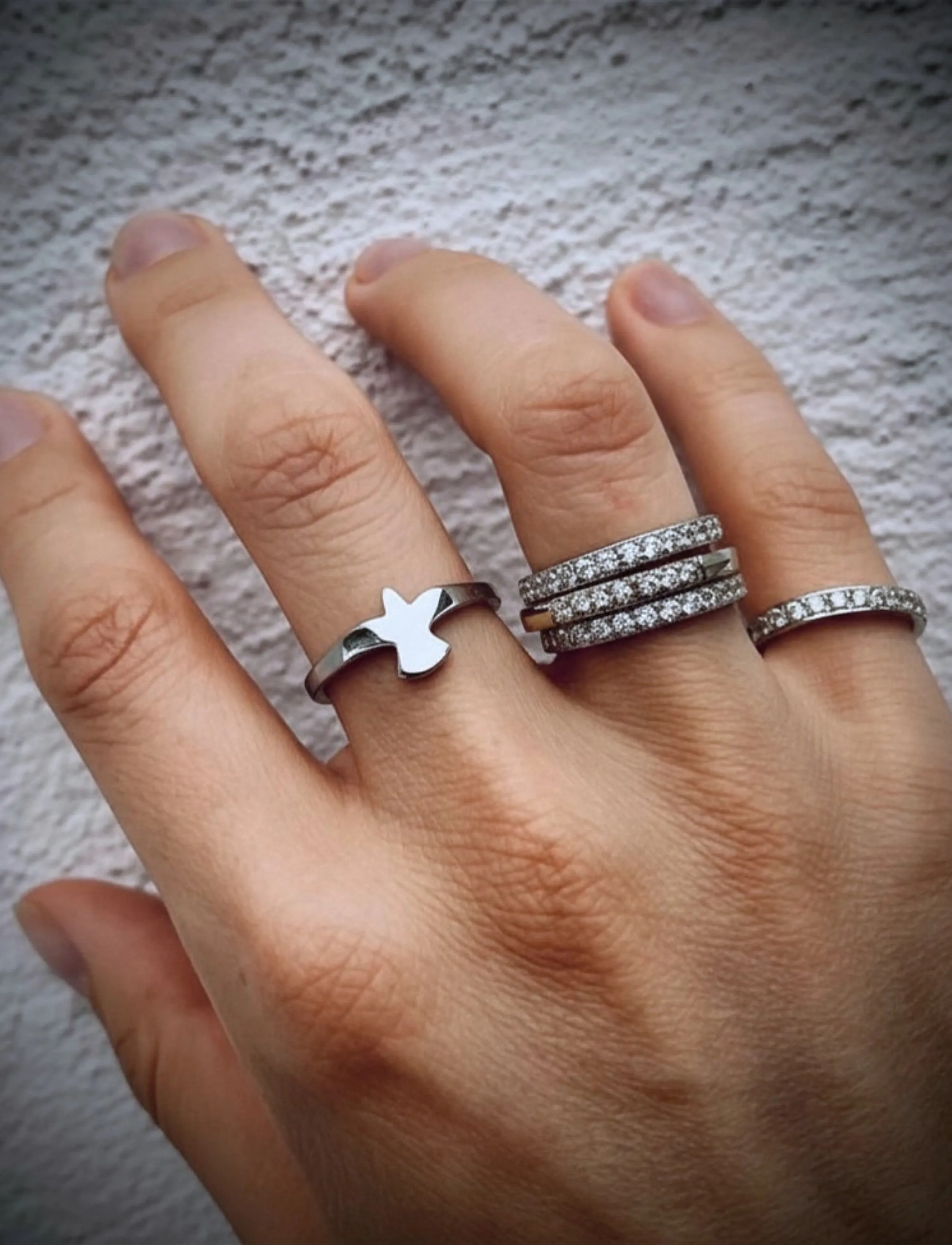 Bud To Rose Crown Spike Ring Clear/Silver, L, Silver, Smykker > Ringe, Dame