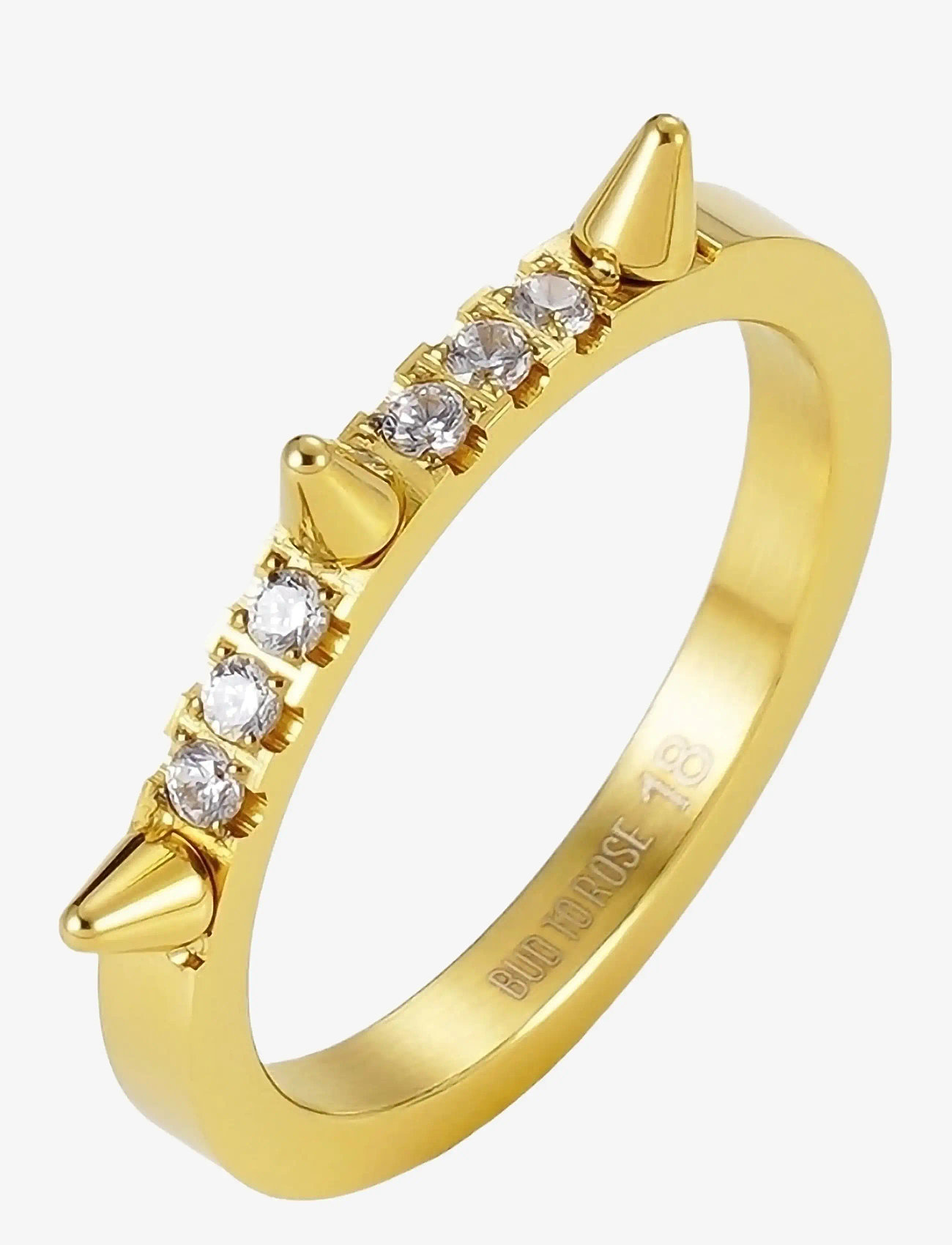 Bud to rose - Crown Spike Ring Clear/Silver - rings - clear/gold - 1