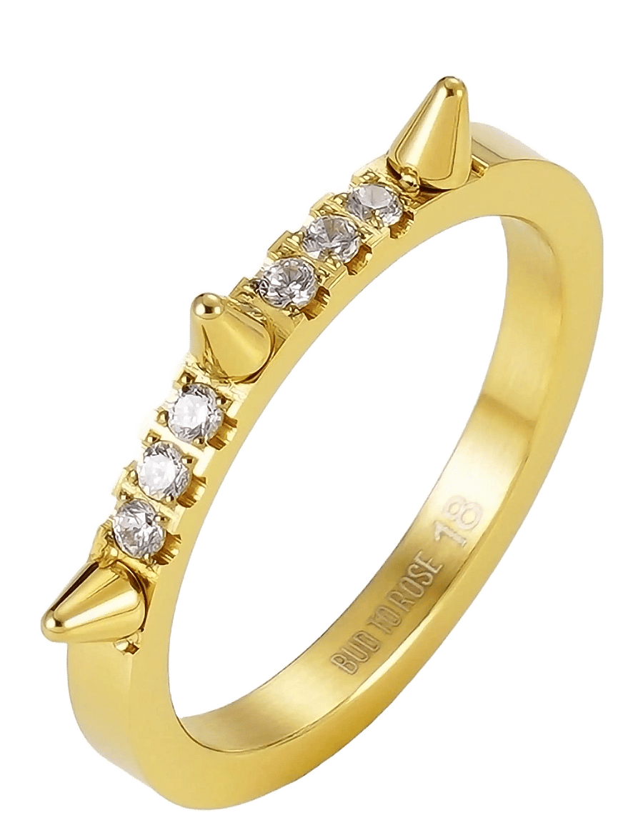 Bud To Rose - Crown Spike Ring Clear/Silver - ringe - clear/gold - 1