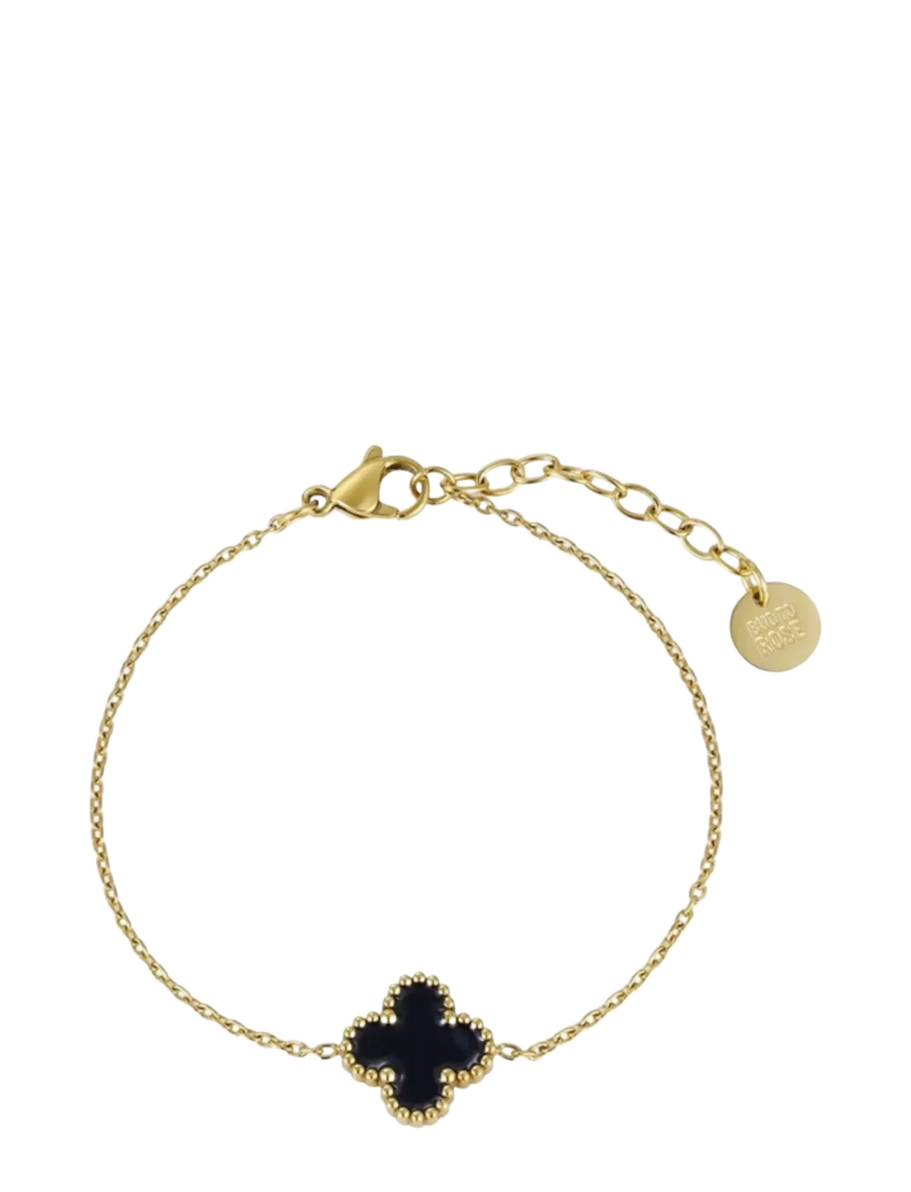 Bud To Rose Clover Enamel Bracelet Black/Gold - Bud To Rose - GOLD / gold