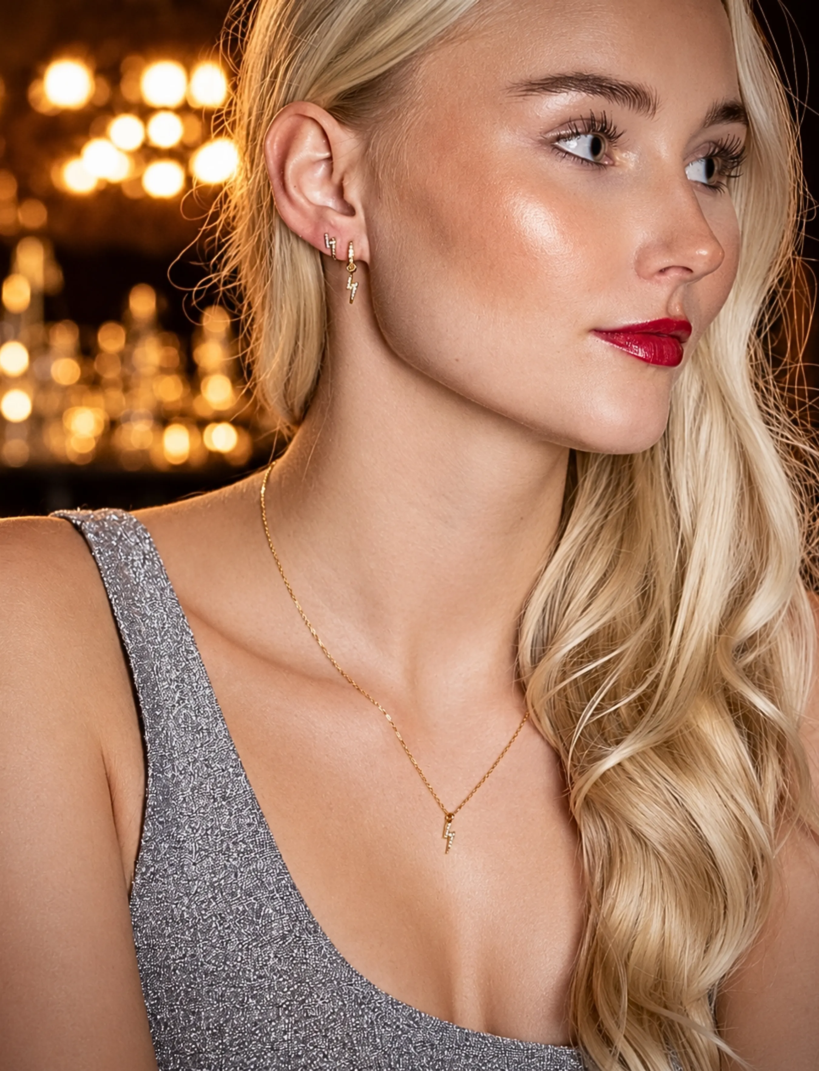 Bud To Rose - Flash Crystal Necklace Gold - ketten mit anhänger - gold - 0