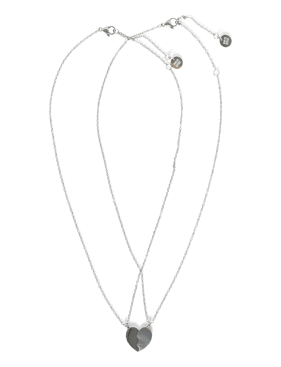 Bud To Rose - Friendship Heart Necklace Silver - halskæder med vedhæng - silver - 0