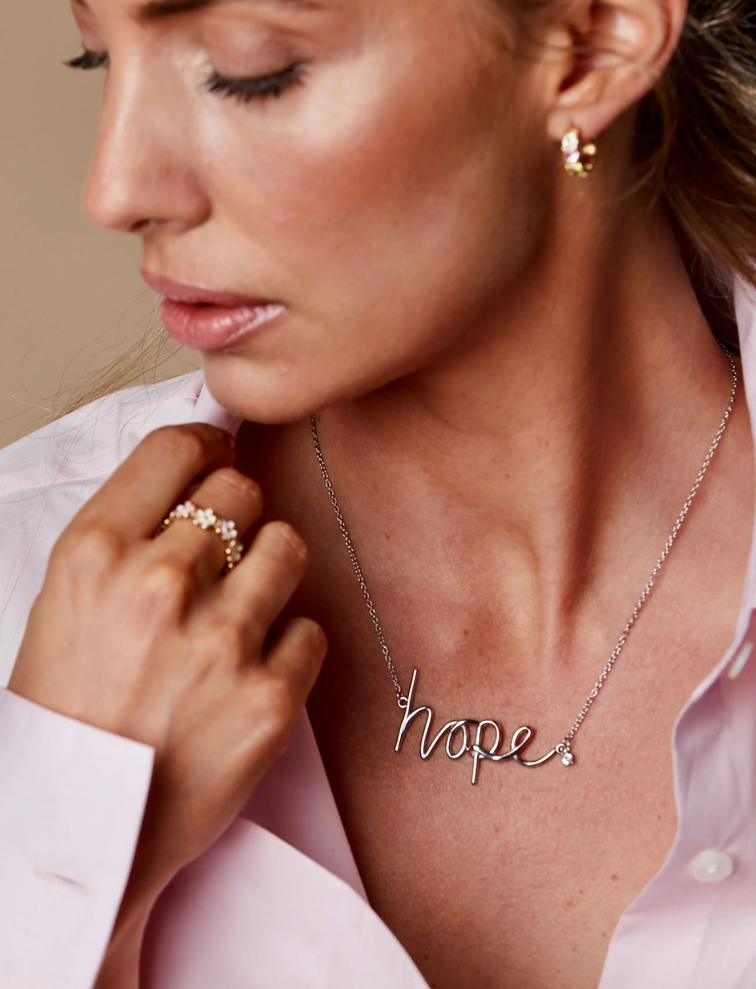 Bud to rose - Hope Large Necklace Silver - statement kaelakeed - silver - 3