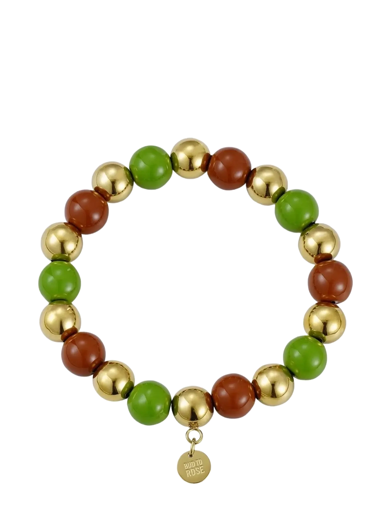 BUD TO ROSE Brea Enamel 10Mm Armband Grün/Gold Patterned - One Size - Damen