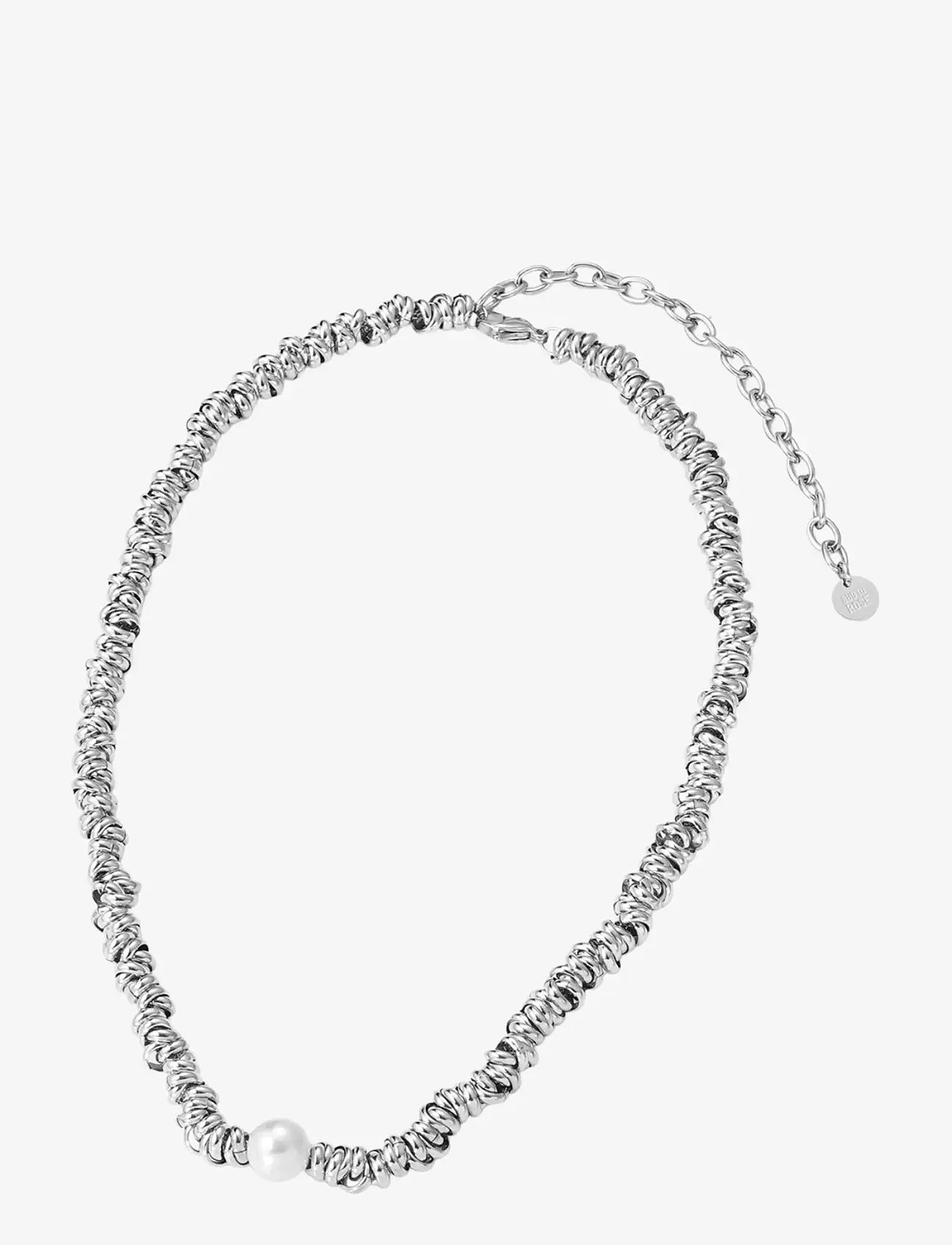 Bud to rose - Velvet Pearl Necklace Silver - perlenketten - silver - 2