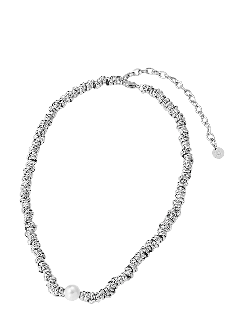 Bud to rose - Velvet Pearl Necklace Silver - pärlikeed - silver - 2