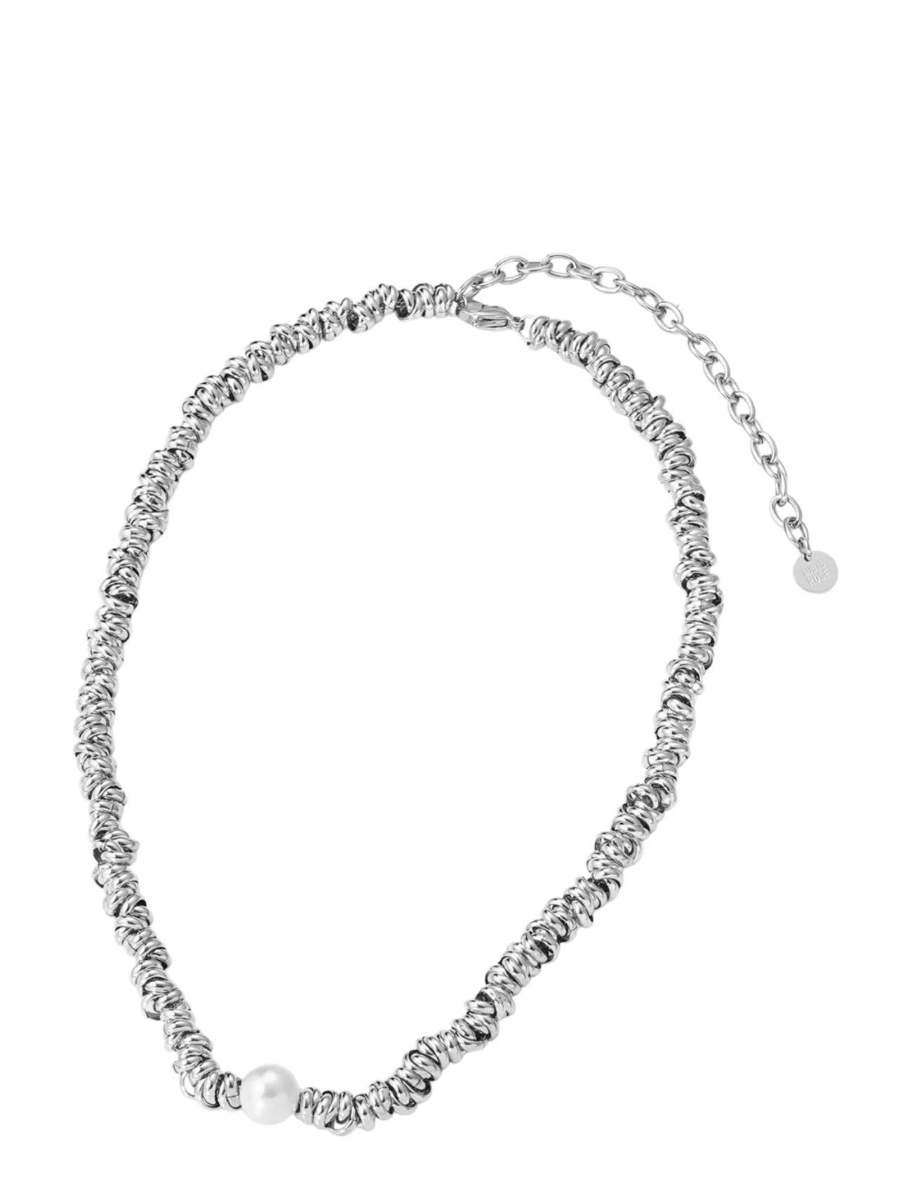 Bud To Rose - Velvet Pearl Necklace Silver - perlenketten - silver - 2