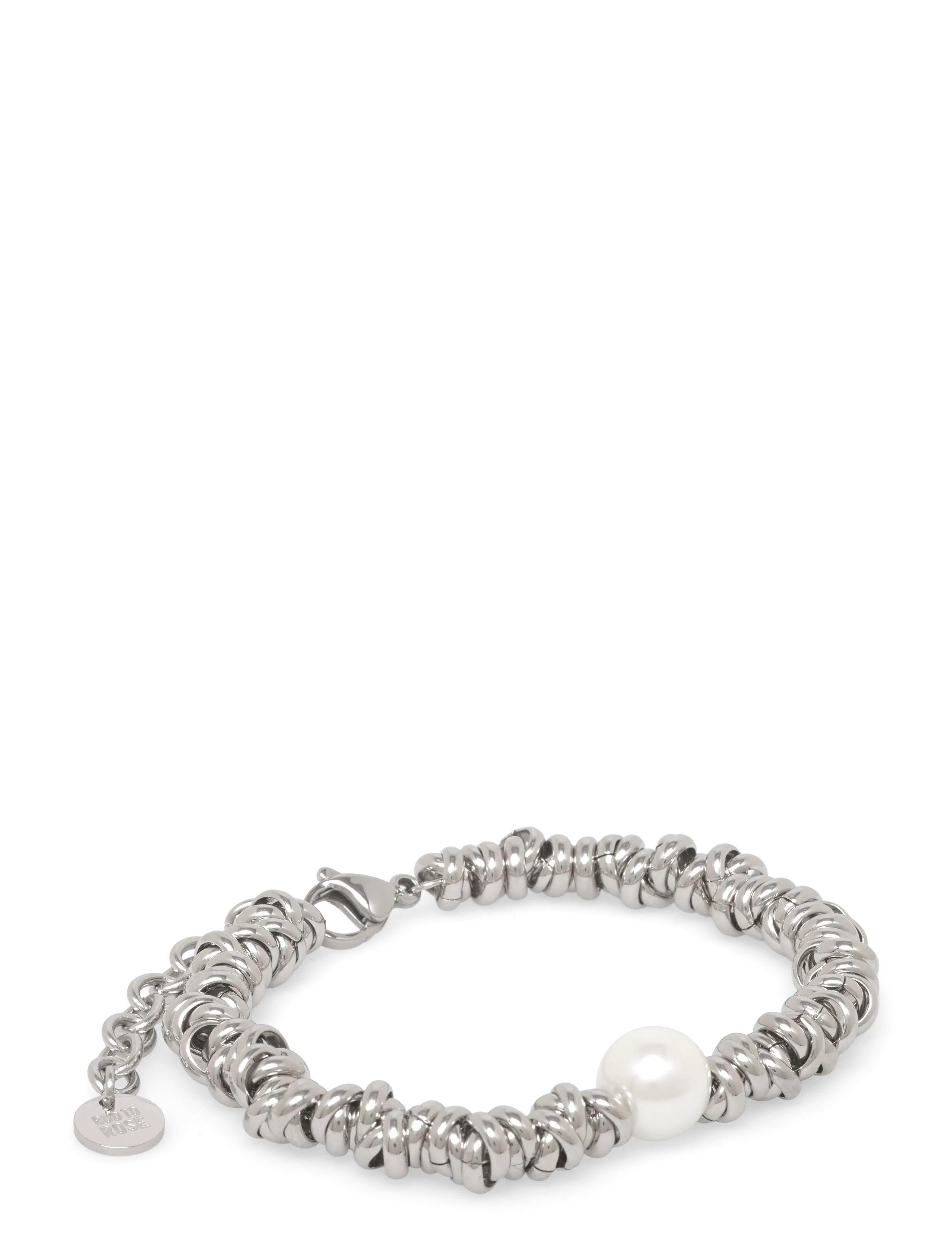 Bud to rose Velvet Pearl Bracelet Silver - Pearl bracelets - SILVER / silver