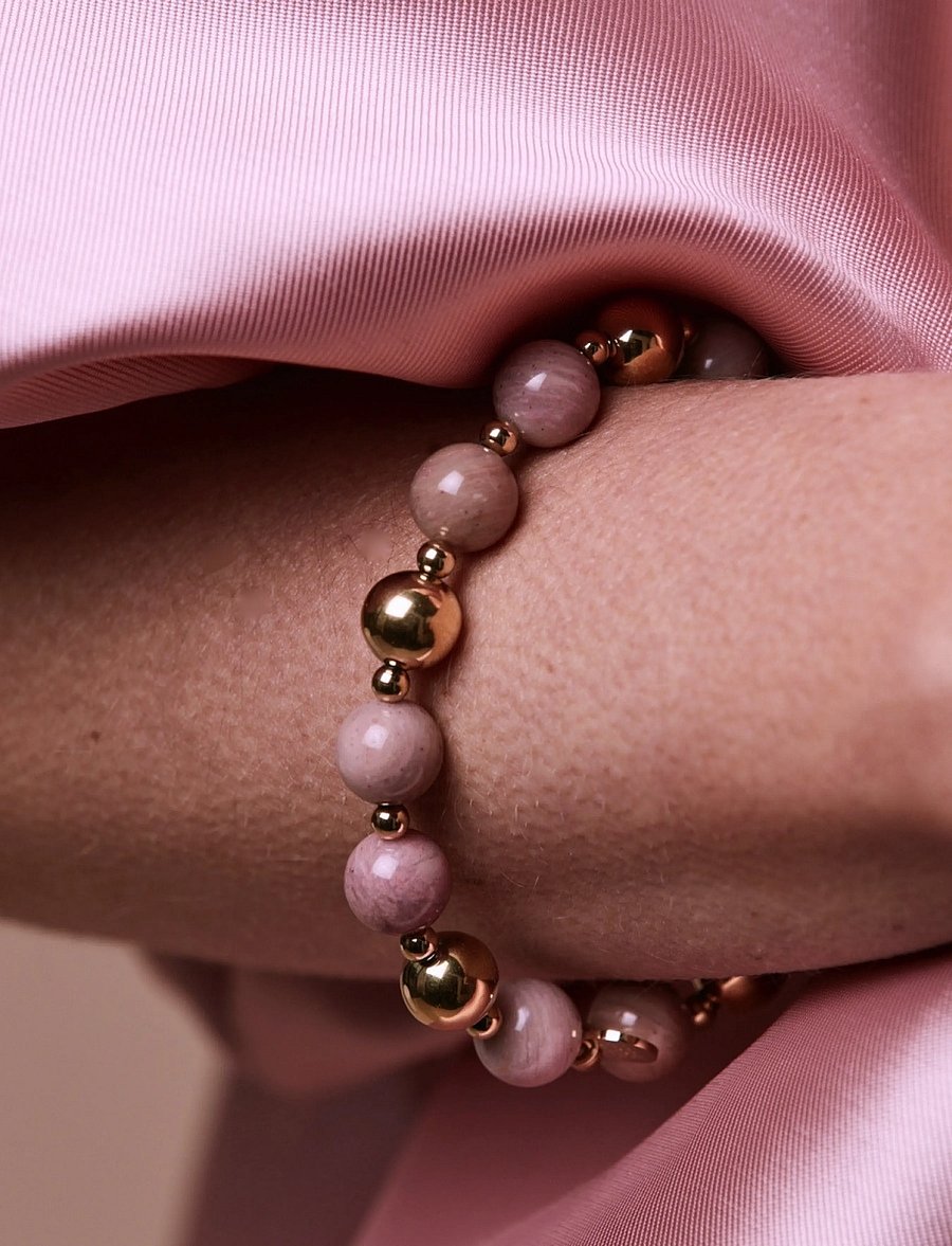 Bud To Rose - Kelly Bracelet Pink/Gold - armbänder - gold - 0