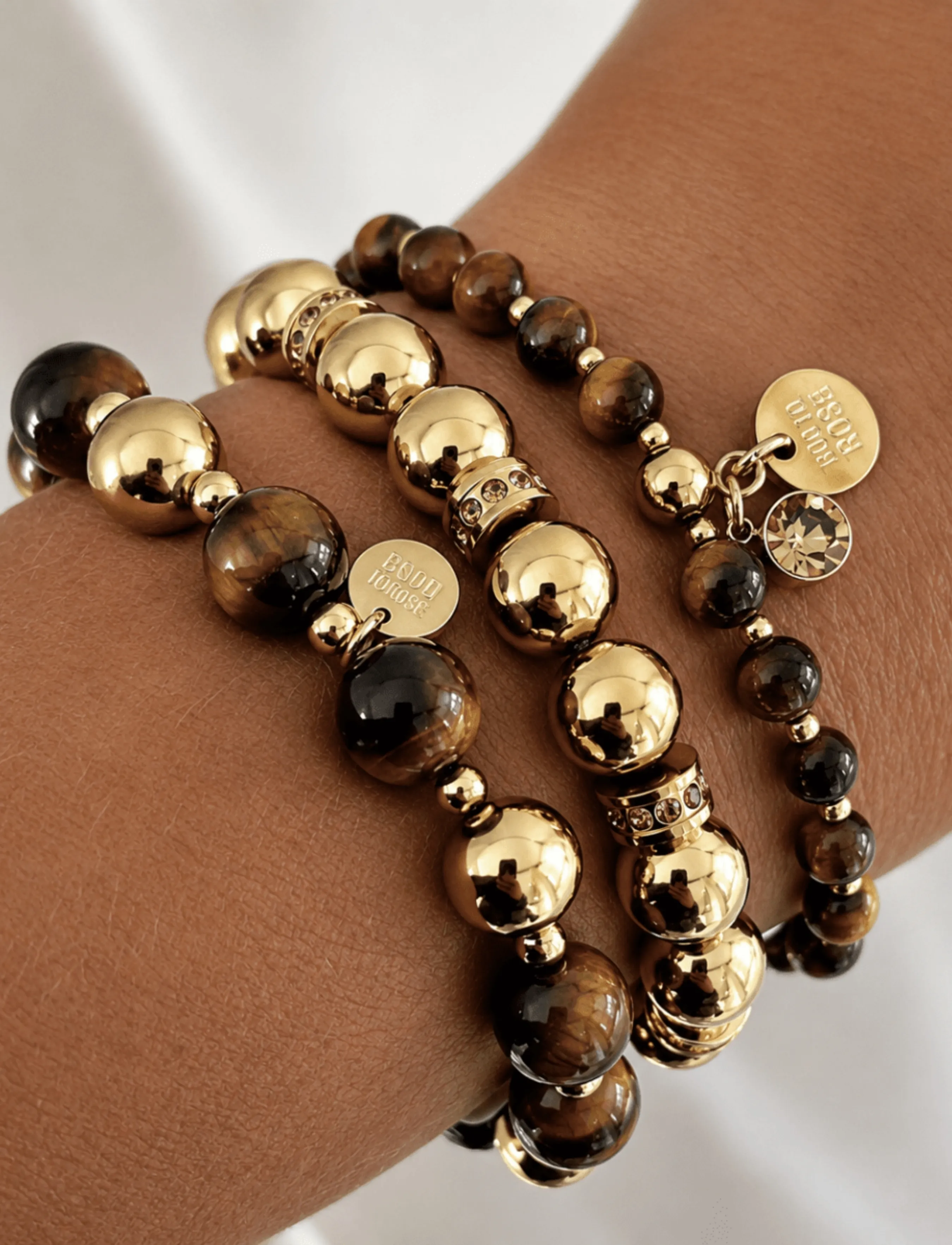 Bud To Rose - Kelly Bracelet Brown/Gold - armband - brown/gold - 2