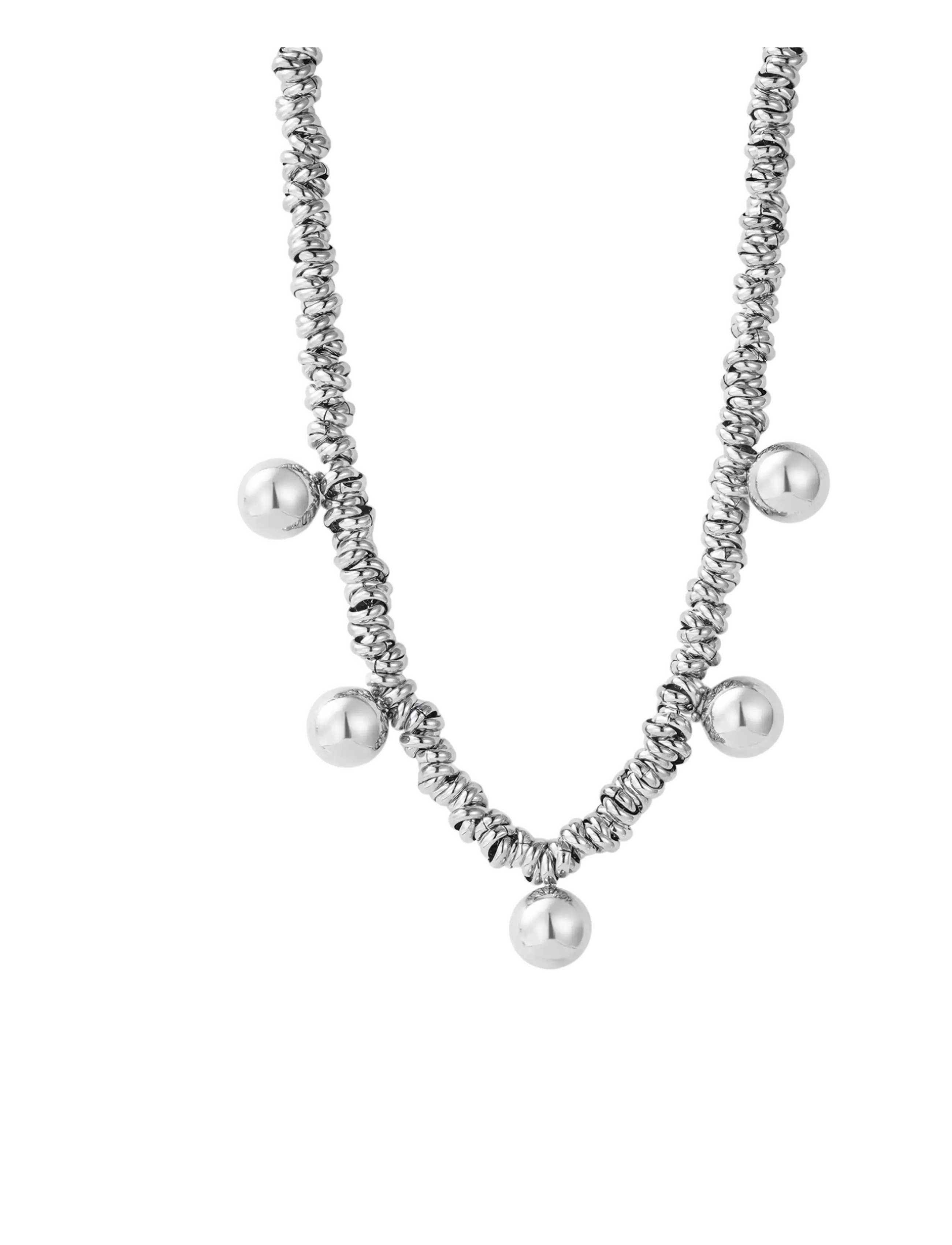 Bud to rose Velvet Globe Necklace Silver - Statement-halskjeder - SILVER / silver