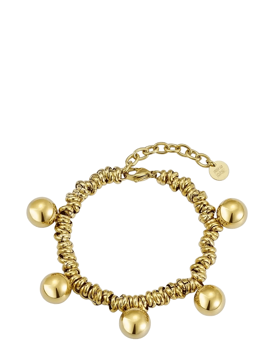 Bud To Rose - Velvet Globe Bracelet Silver - kettenarmbänder - gold - 1