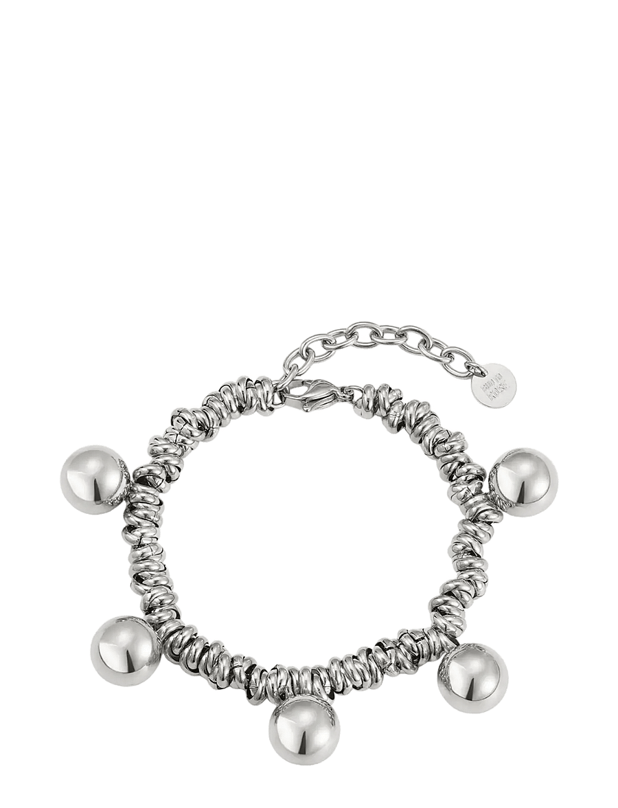 Bud To Rose - Velvet Globe Bracelet Silver - kettenarmbänder - silver - 1
