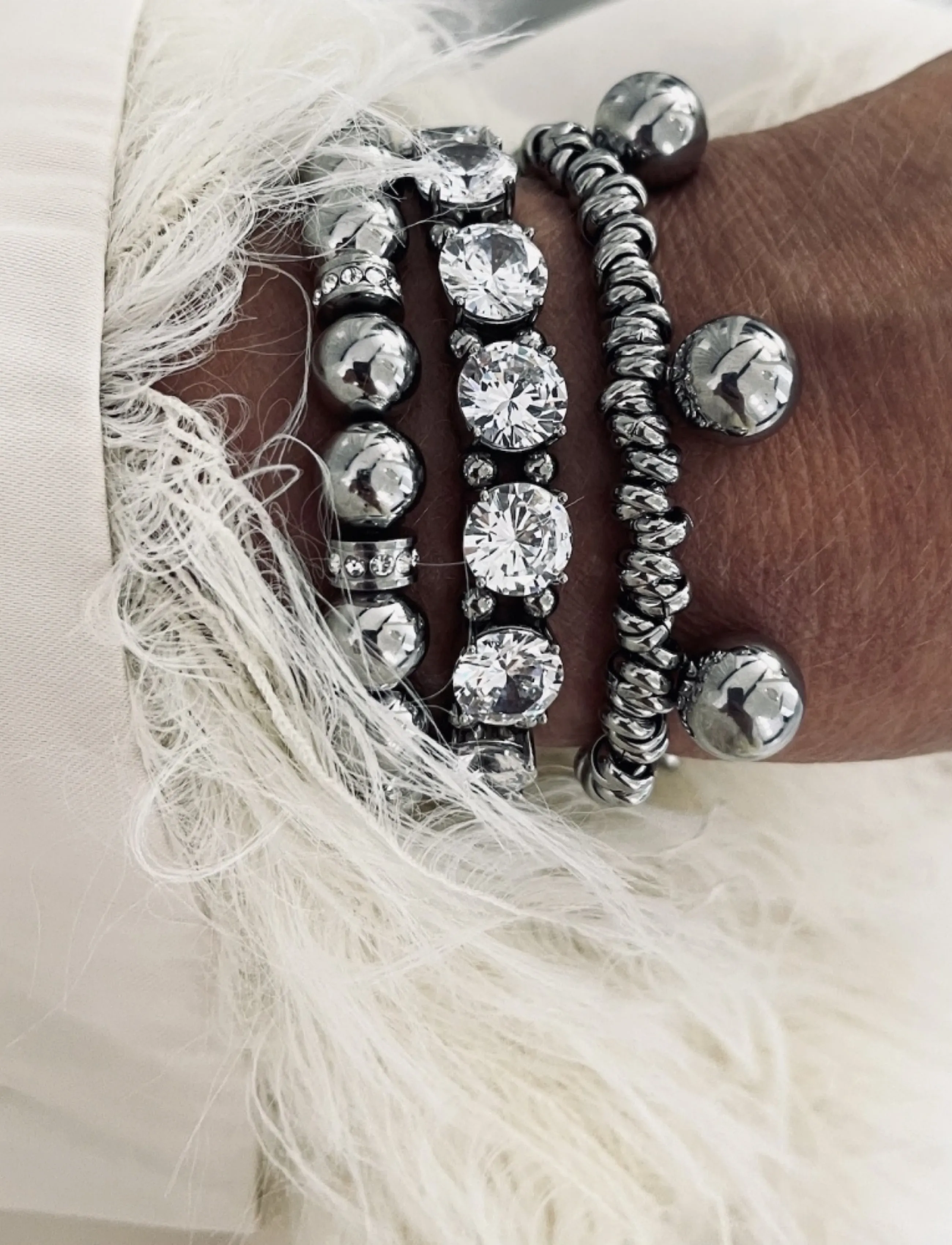 Bud To Rose Velvet Globe Bracelet Silver, One Size, Bracelets, Silber - Chain Frauen